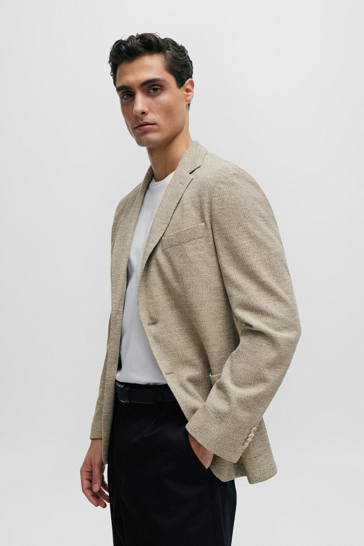 Чоловічий бежевий блейзер BOSS 50510546;271