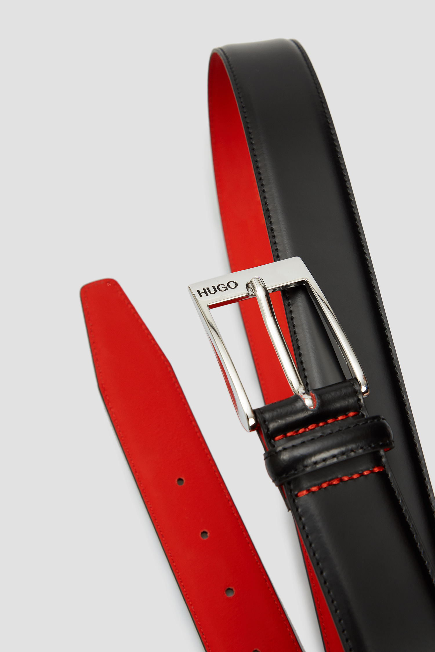 Чоловічий чорний шкіряний ремінь HUGO 50125066;001