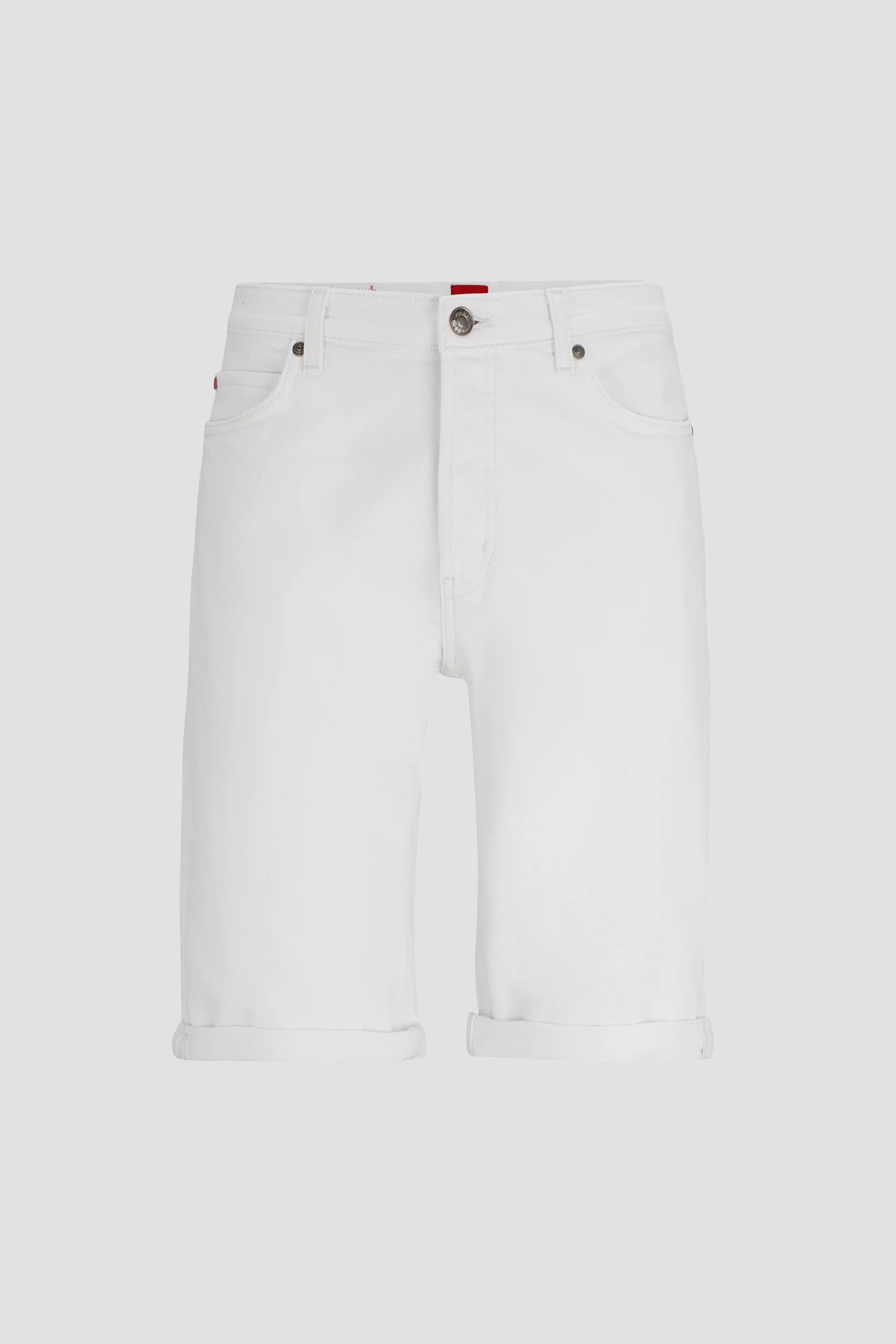 Мужские белые джинсовые шорты HUGO 50511306;100