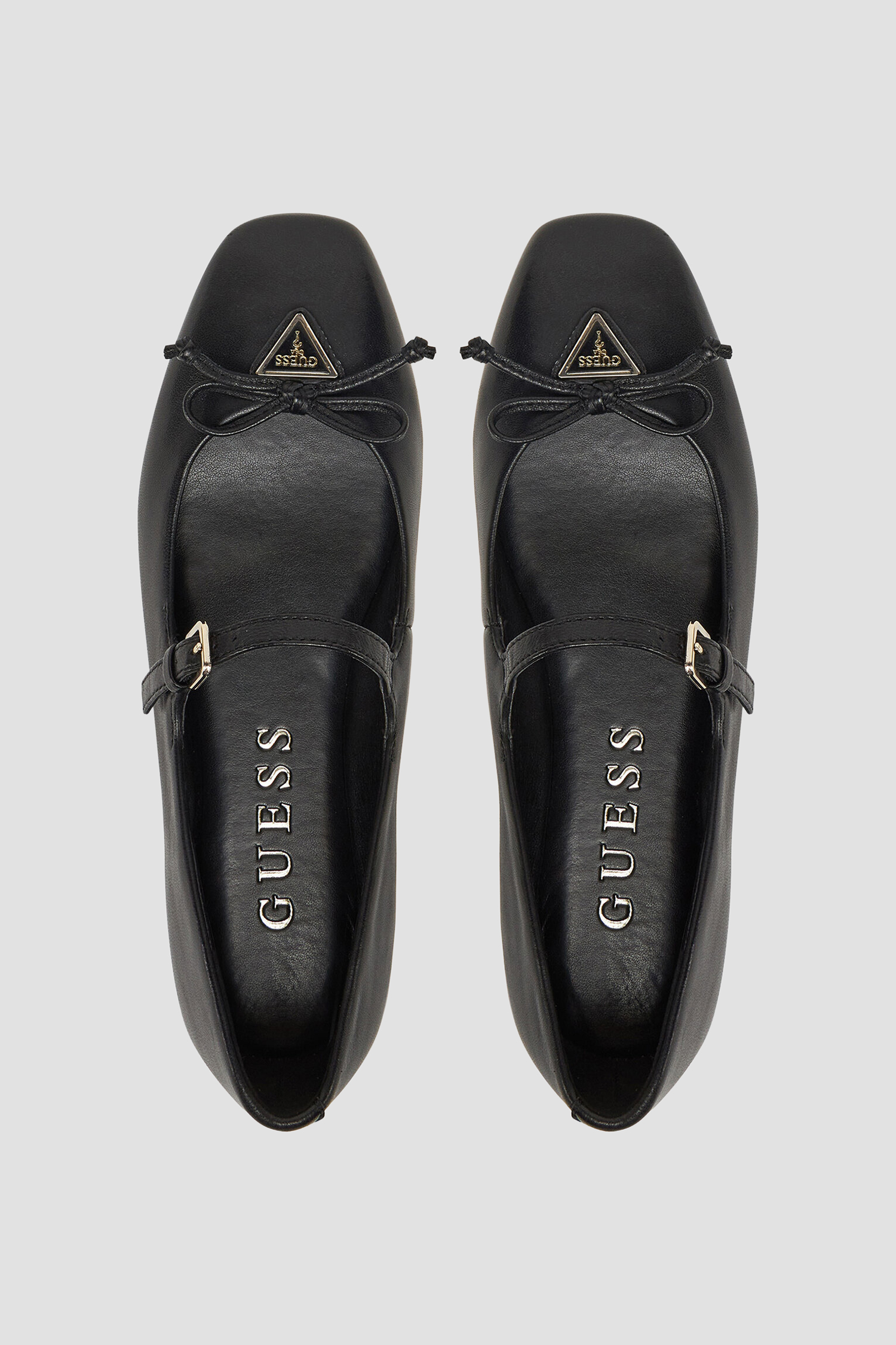 Женские черные кожаные балетки Guess FLJKAY.LEA02;BLACK