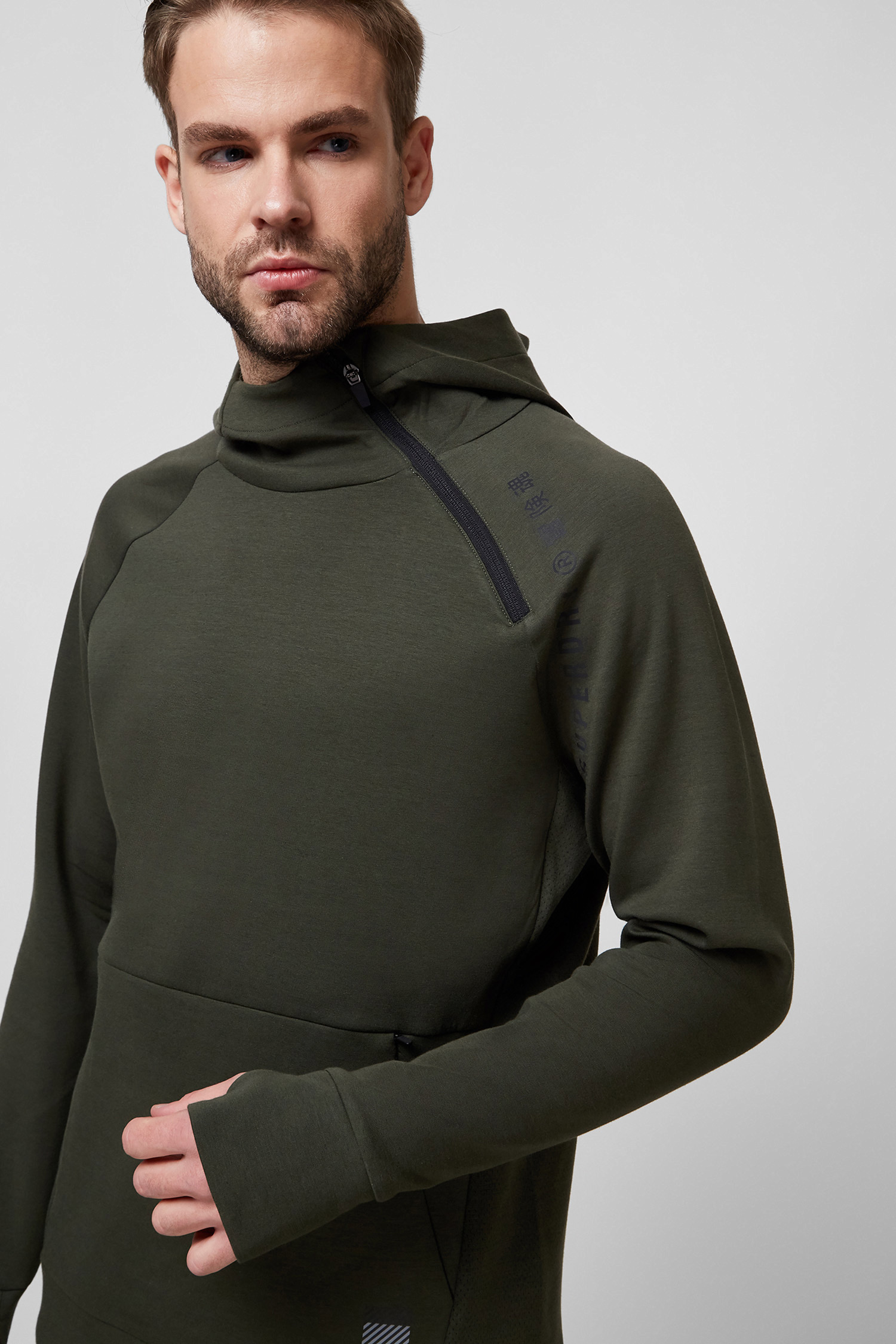 Мужское зеленое худи SuperDry MS310256A;ZC3 — Ultrashop