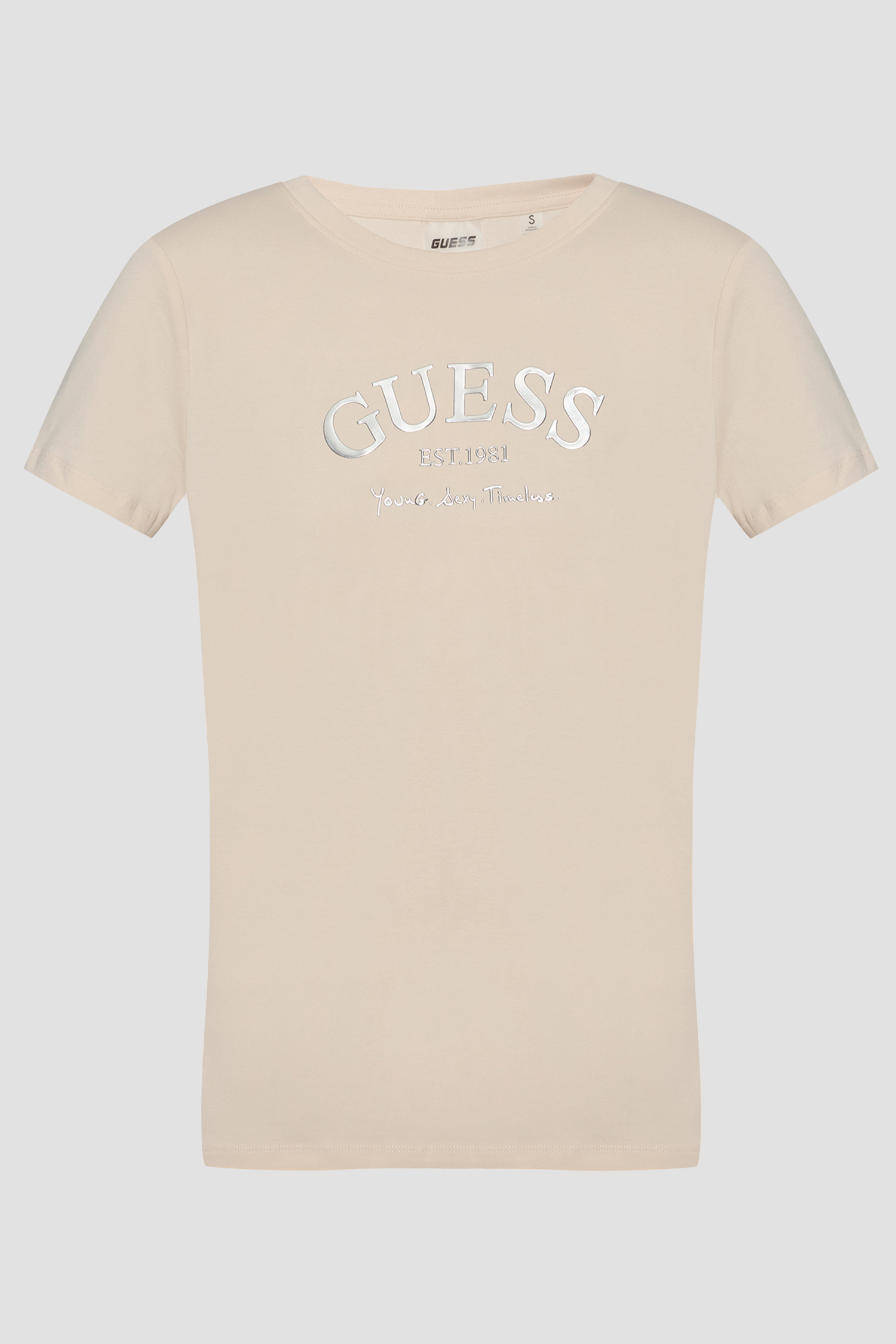Жіноча бежева футболка Guess V5RI16.J1314;A13W