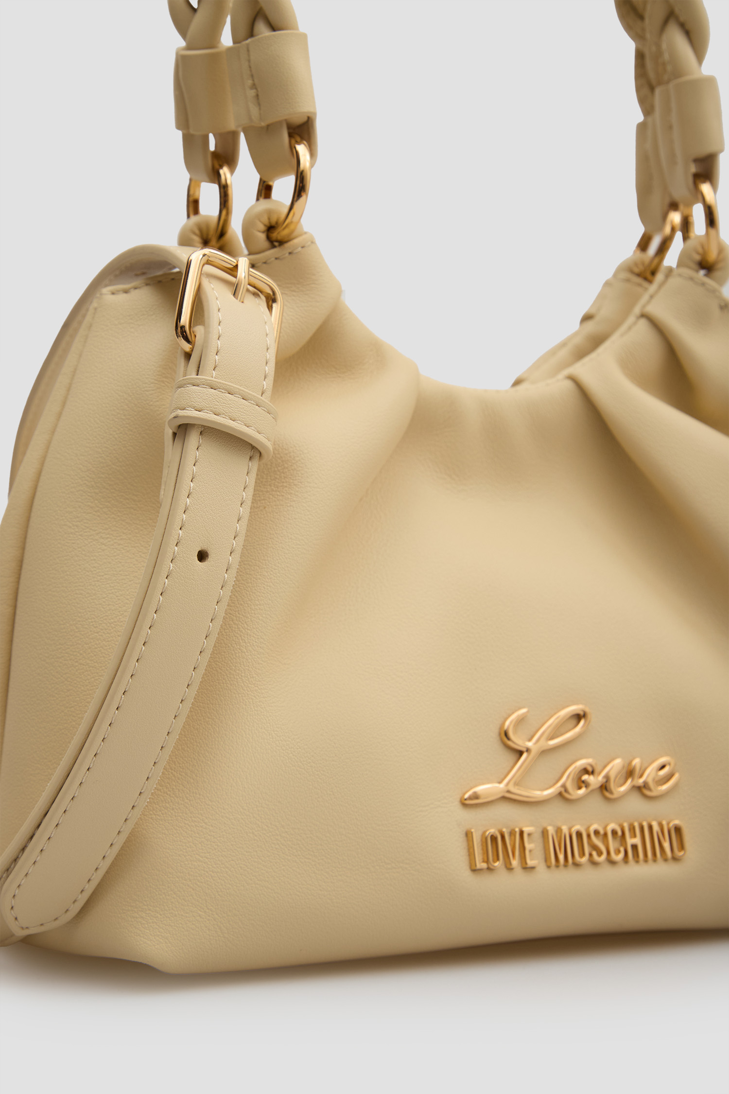 Женская бежевая кожаная сумка Moschino JC4163PP1O.L19;12A
