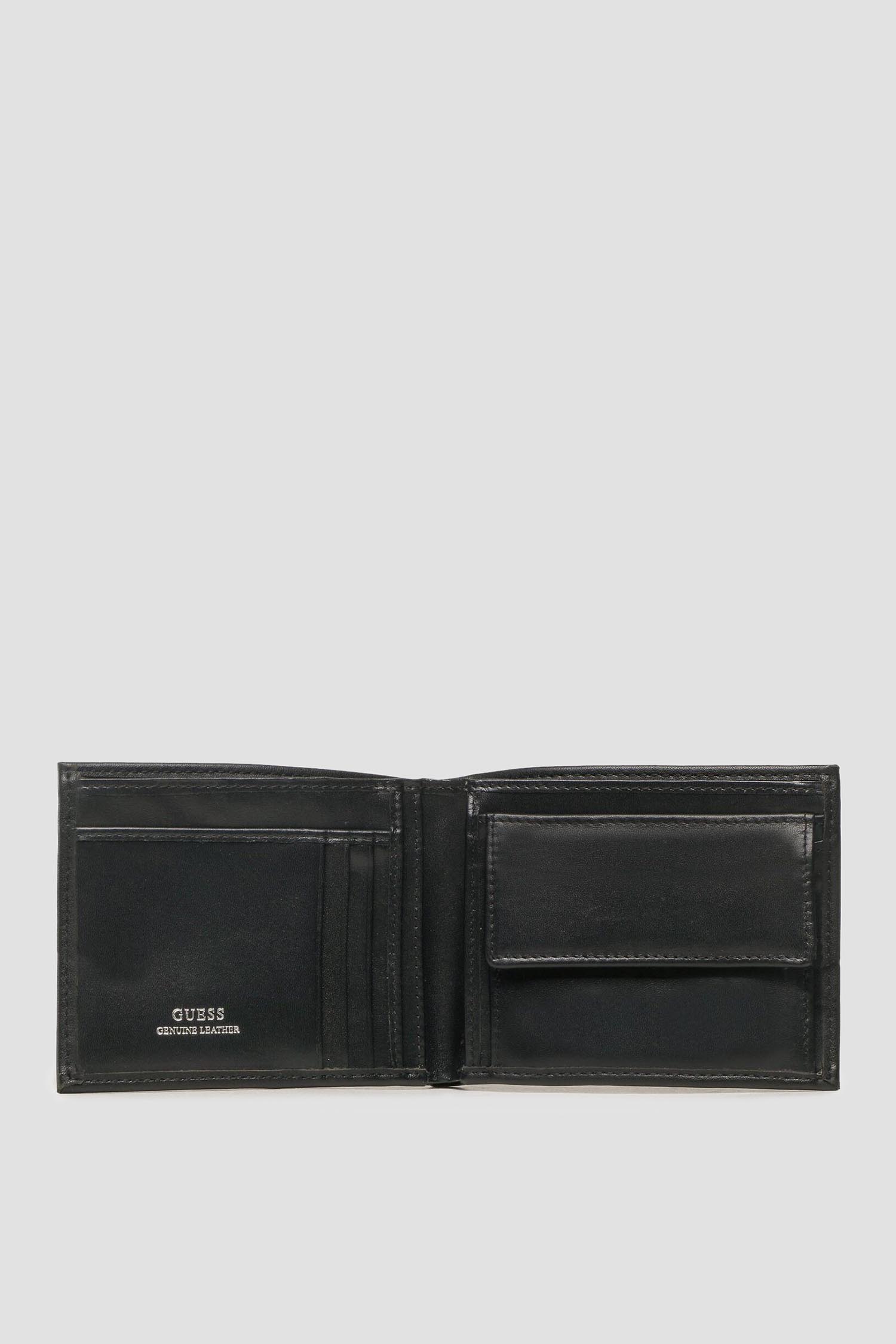 Чоловічий чорний гаманець Guess SMVENE.LEA20;BLA