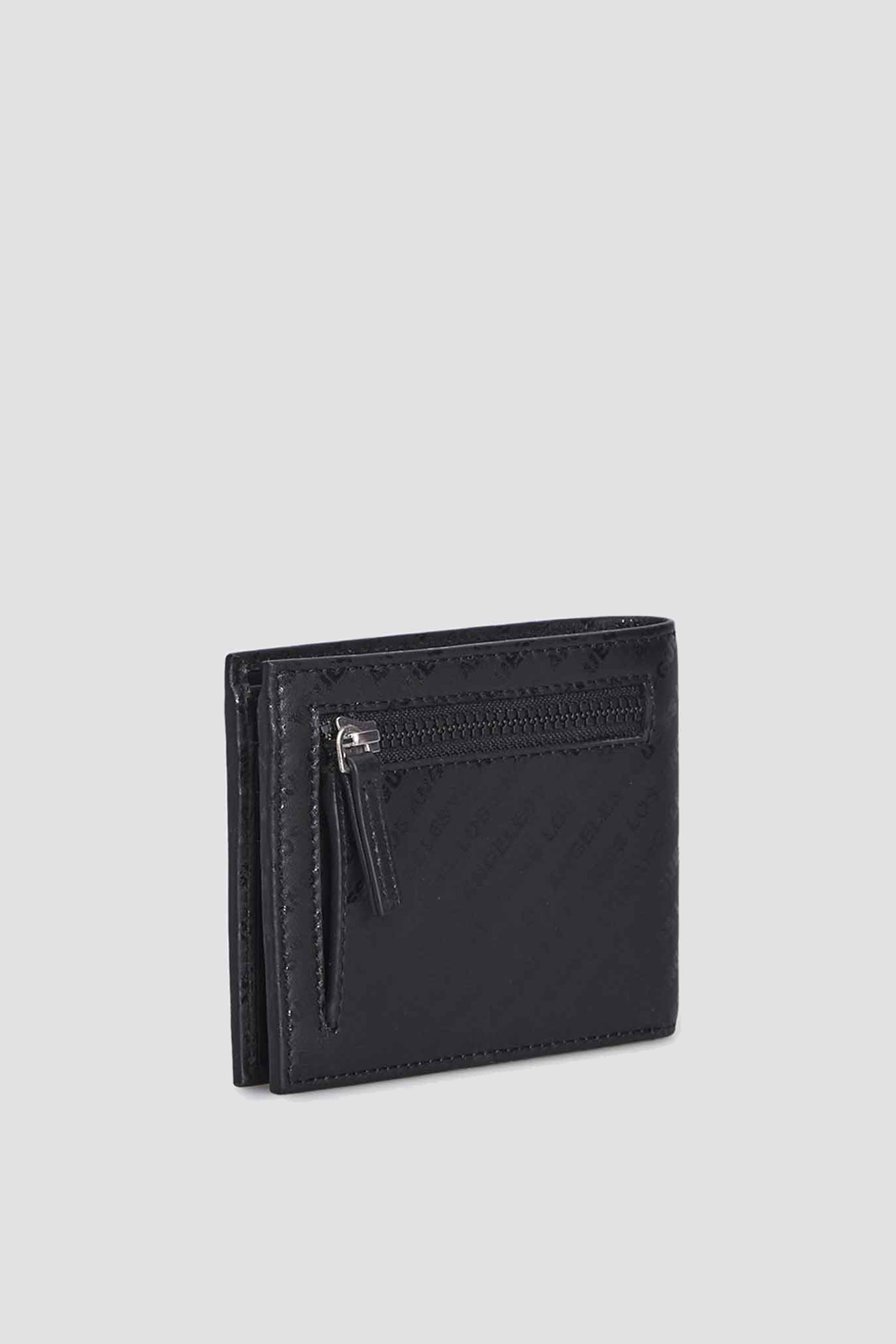 Мужской черный кожаный кошелек с узором Guess SMVESA.LEA84;BLA