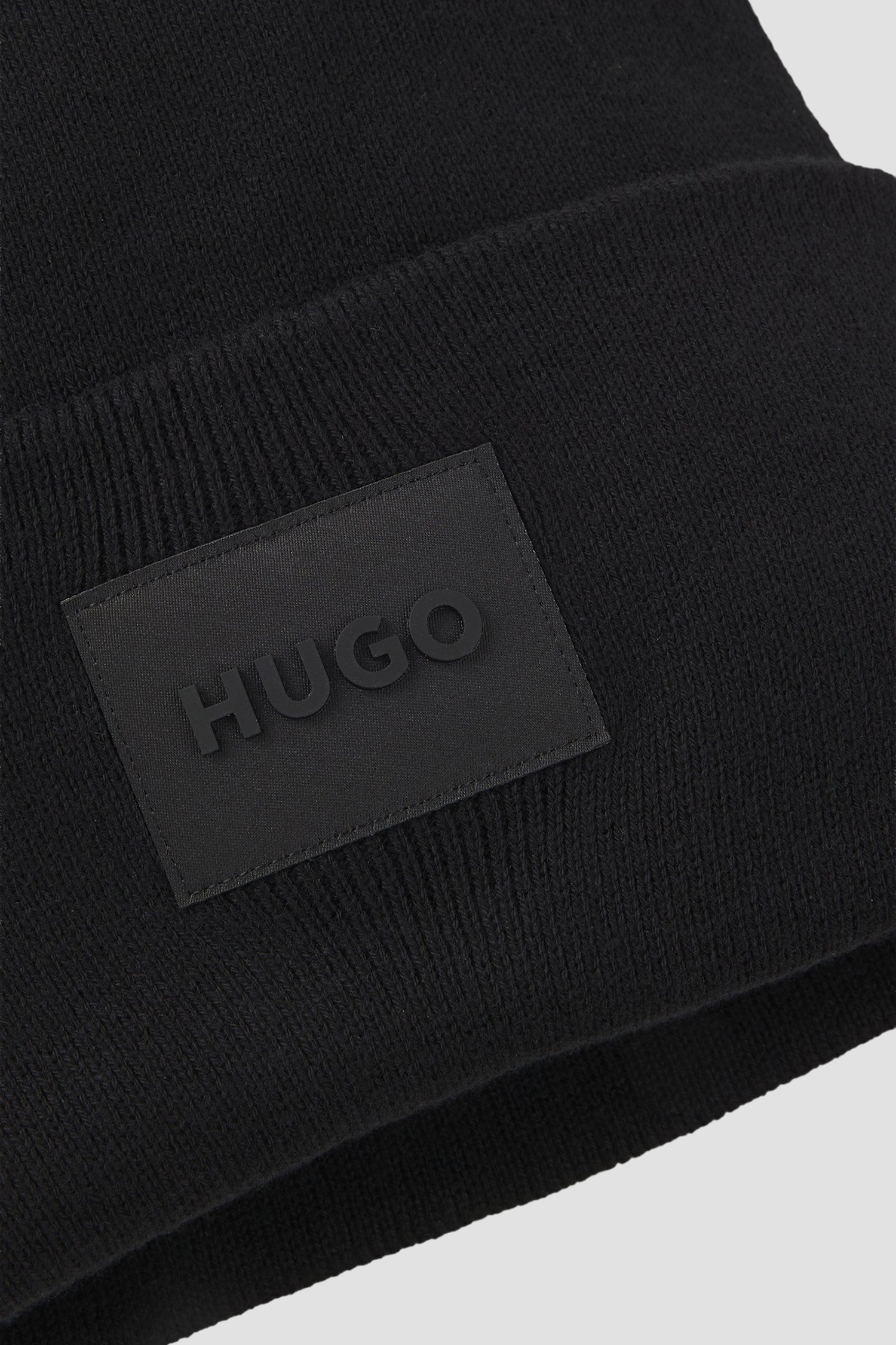 Мужская черная шапка HUGO 50551508;001