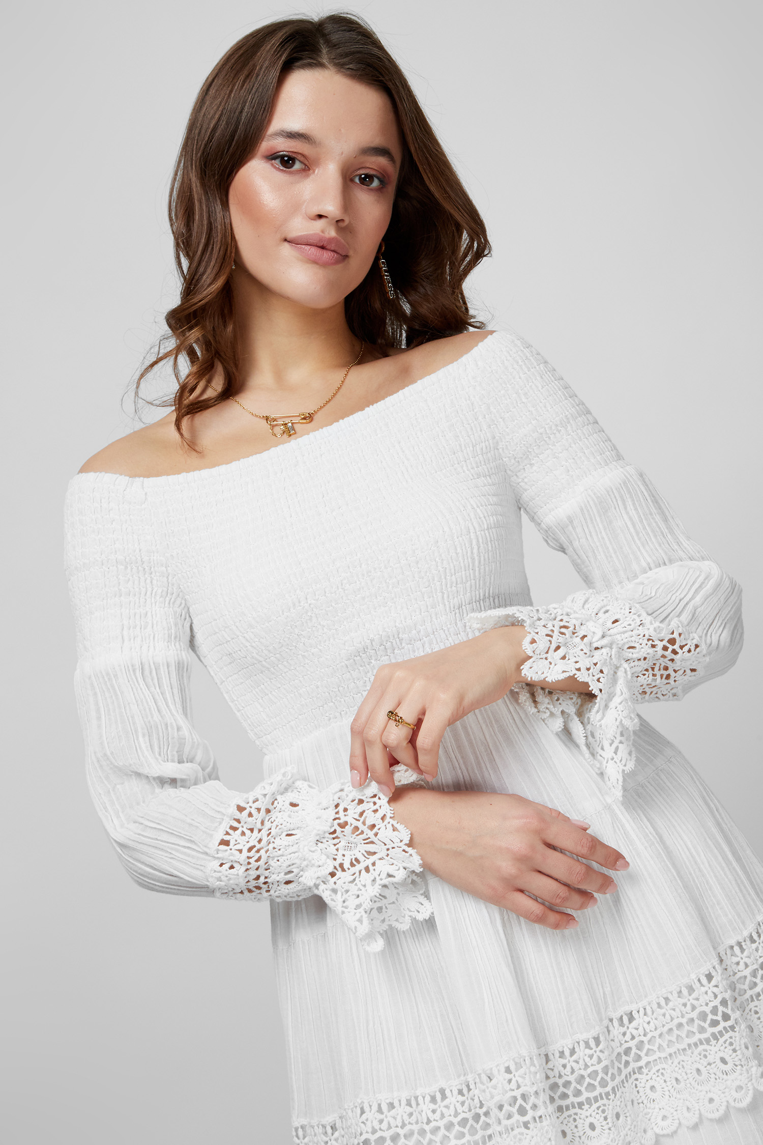 Жіноча біла сукня Guess W1YK11.RE340;G011