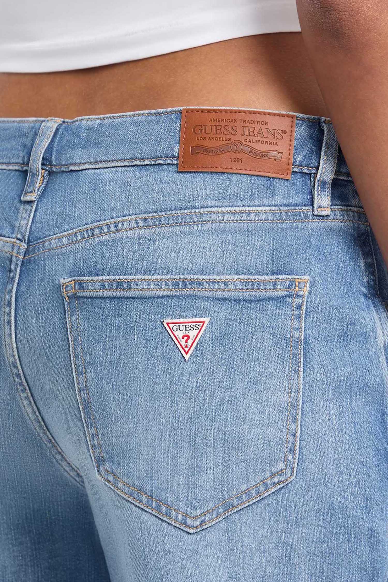 Женские голубые джинсы Guess Jeans W5YA0I.D0022;GJGL