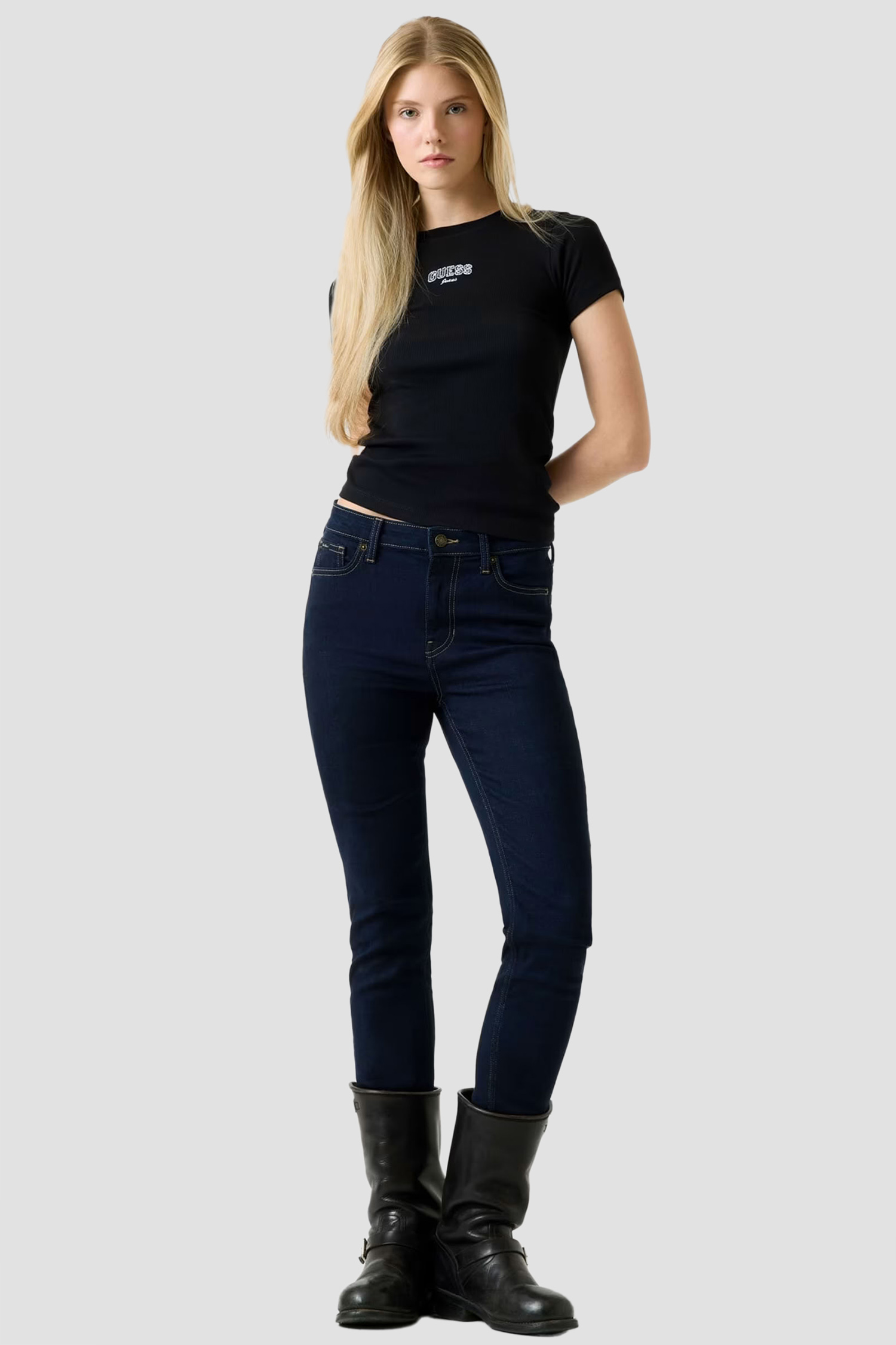 Женская черная футболка Guess Jeans W6RP21.KA0H1;JBLK