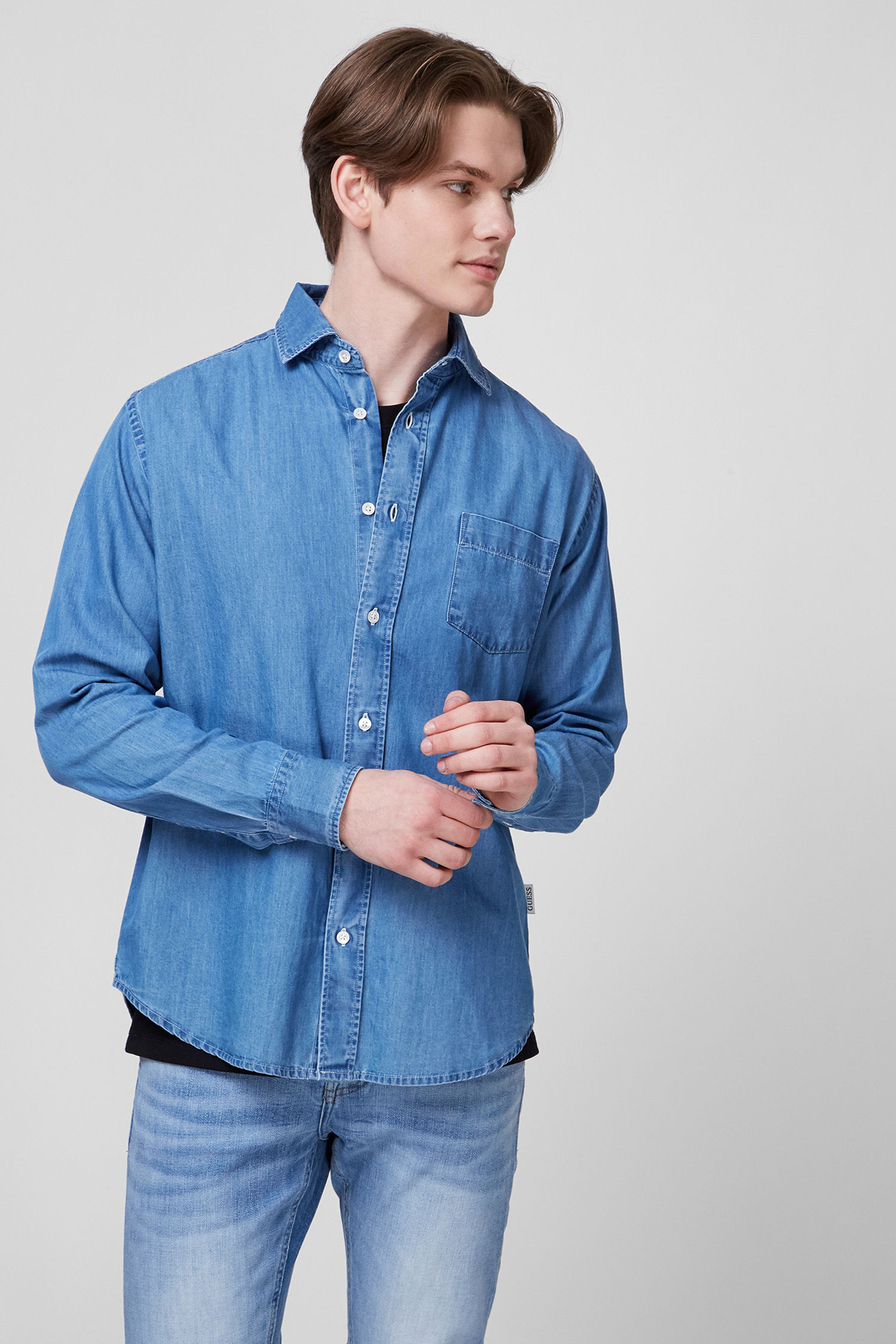 Голубая джинсовая рубашка для парней Guess M1GH54.D4DW1;JEWE