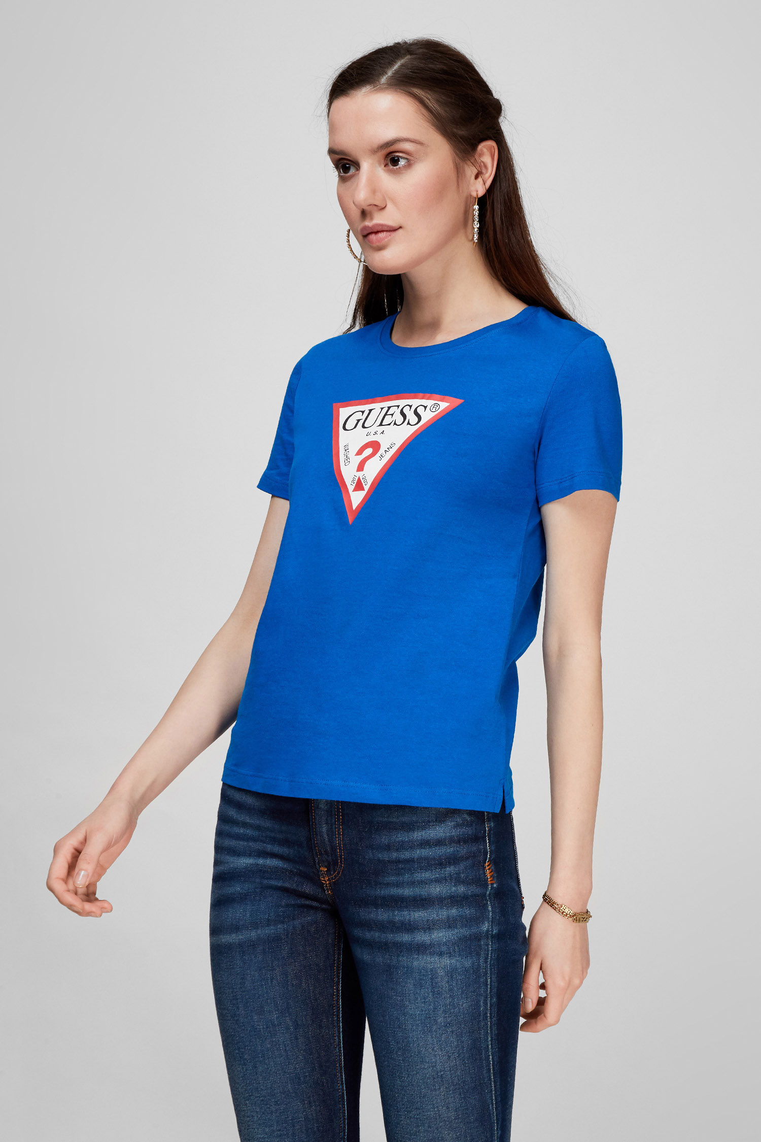 Женская синяя футболка Guess W1YI1B.I3Z11;G7K7