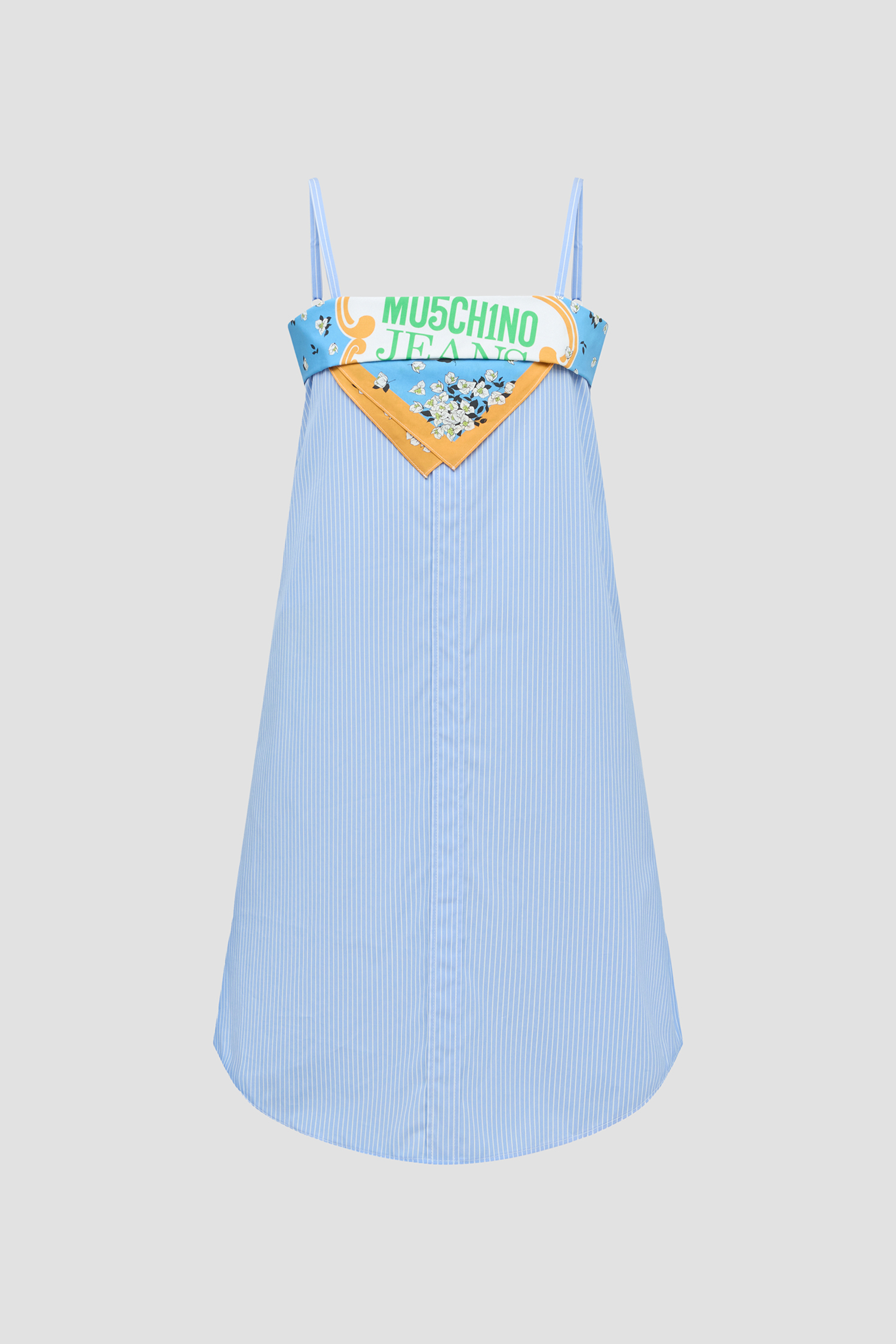 Женский голубой сарафан в полоску Moschino A0468.3725;1303