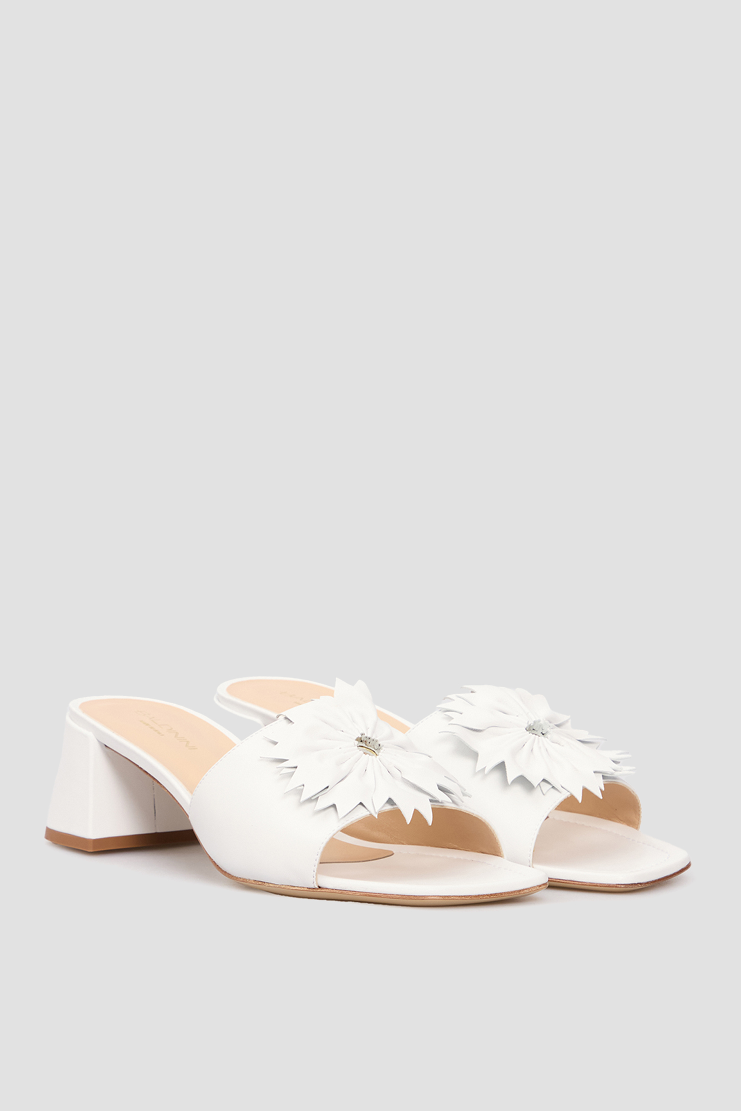 Жіночі білі шкіряні мюлі BALDININI D5E022P5NAPP;9001