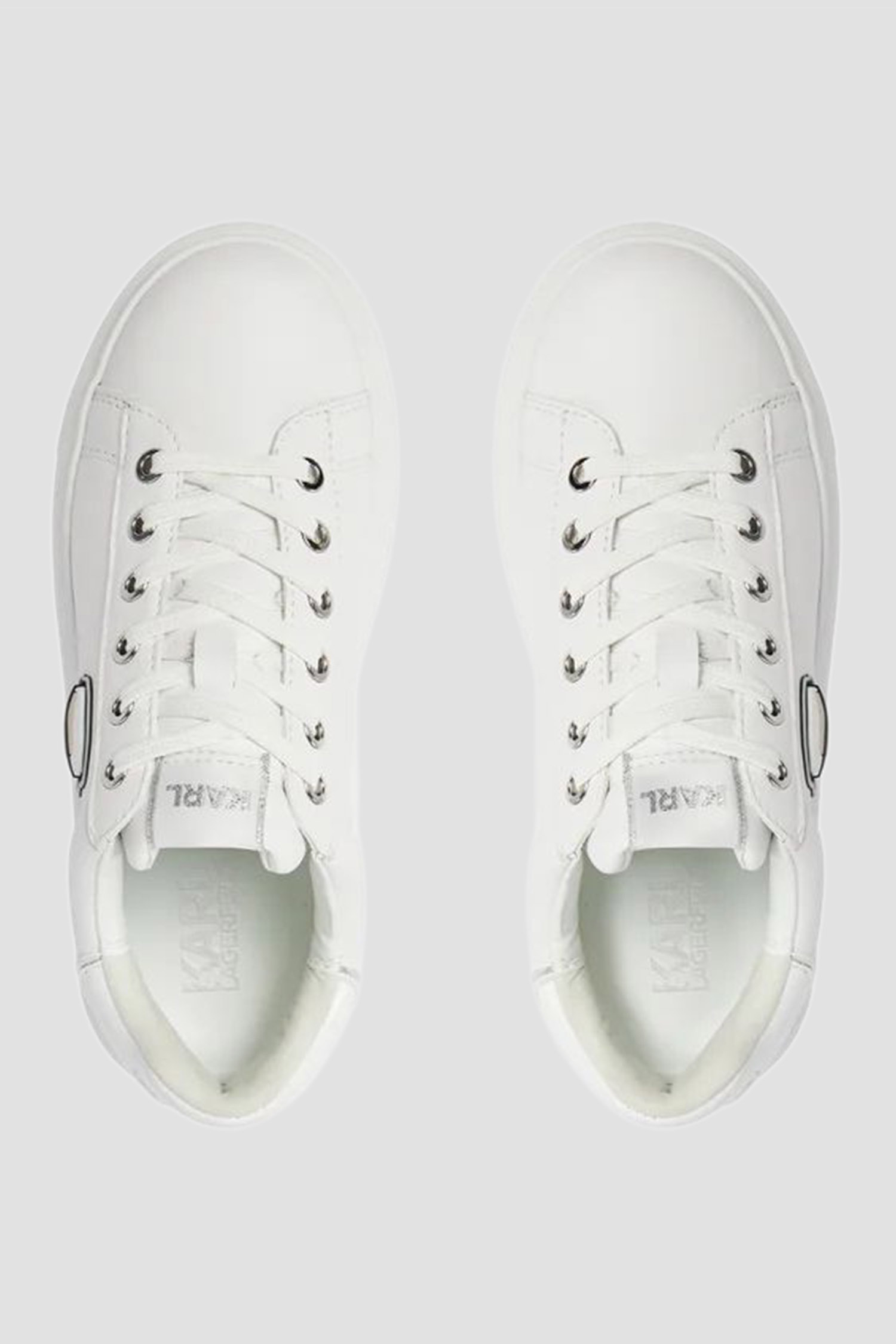 Женские белые кожаные сникерсы Karl Lagerfeld KL62530N;01W