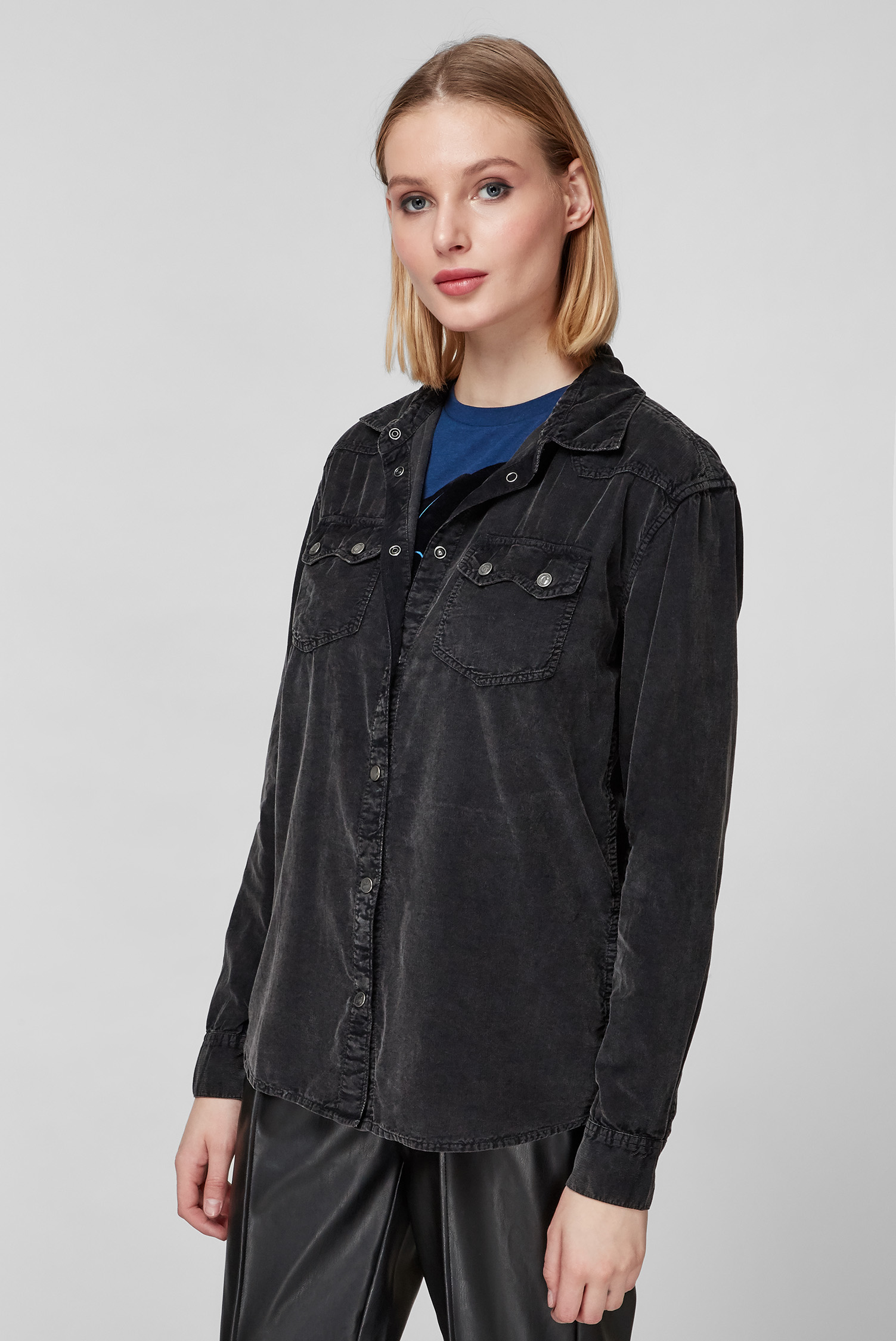 Женская черная рубашка Guess W1BH03.WE4Y0;F98M