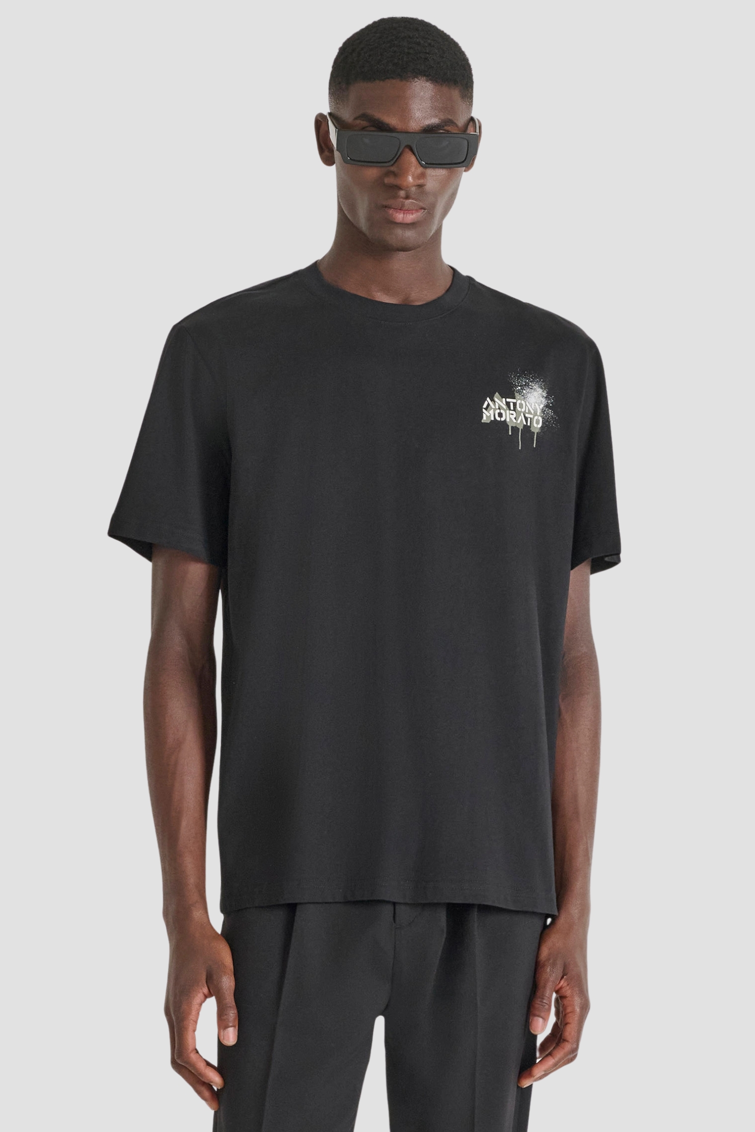 Мужская черная футболка Antony Morato MMKS02571.FA100240;9000