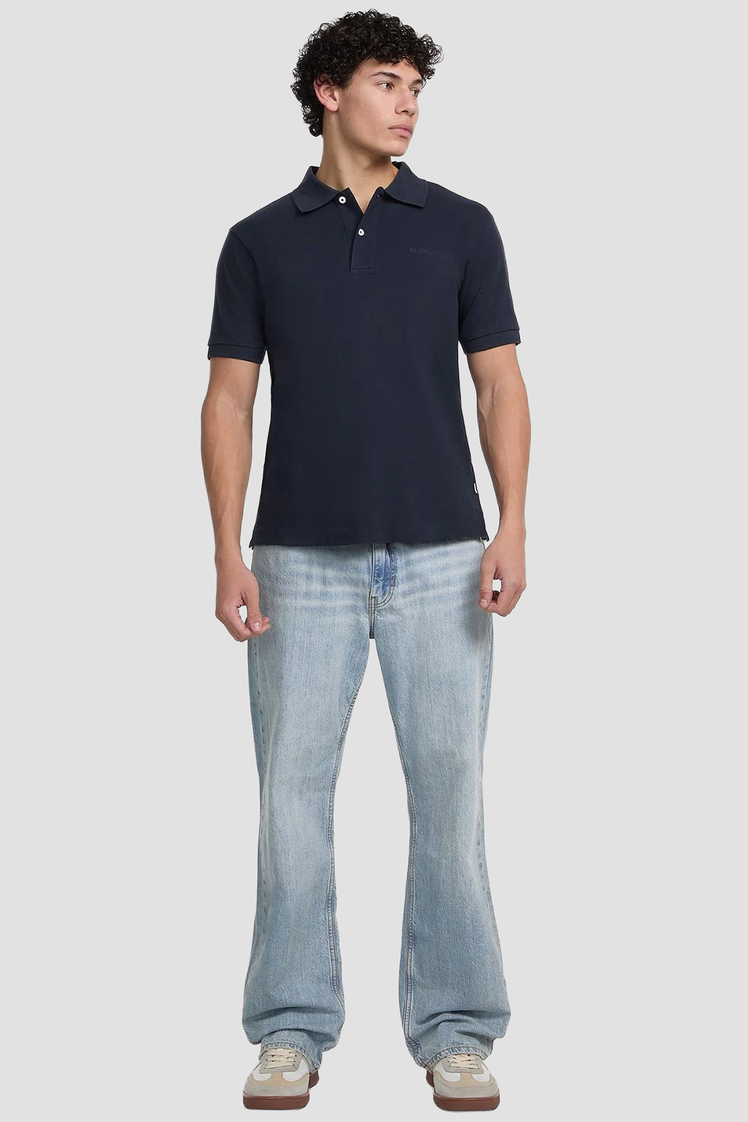 Мужское темно-синее поло Guess Jeans M4BP29.KCJV1;A71W