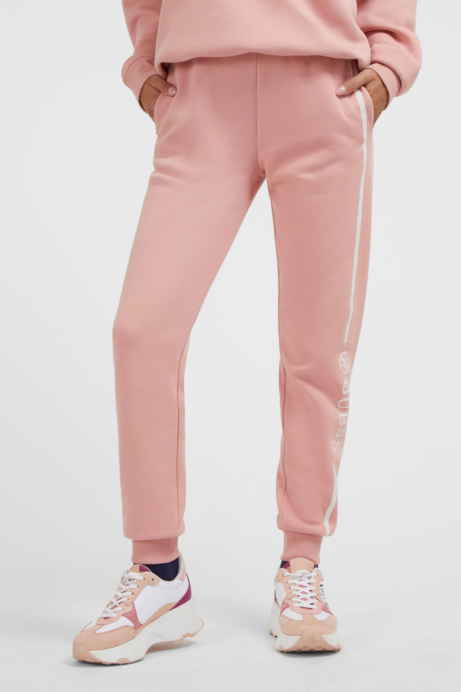 Женские розовые спортивные брюки Guess V3BB03.K9Z21;G6J1