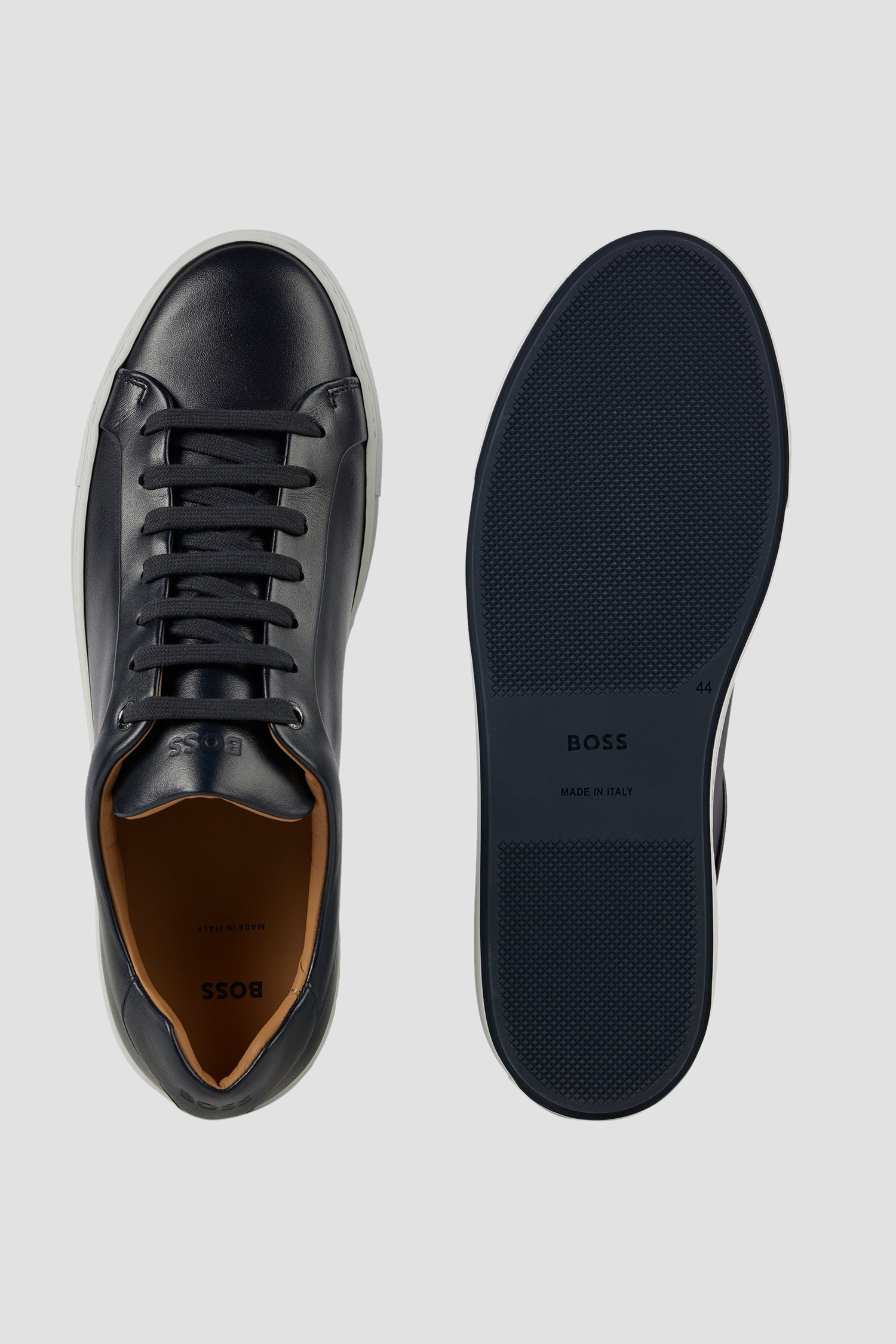 Чоловічі темно-сині шкіряні снікерси BOSS 50472128;401