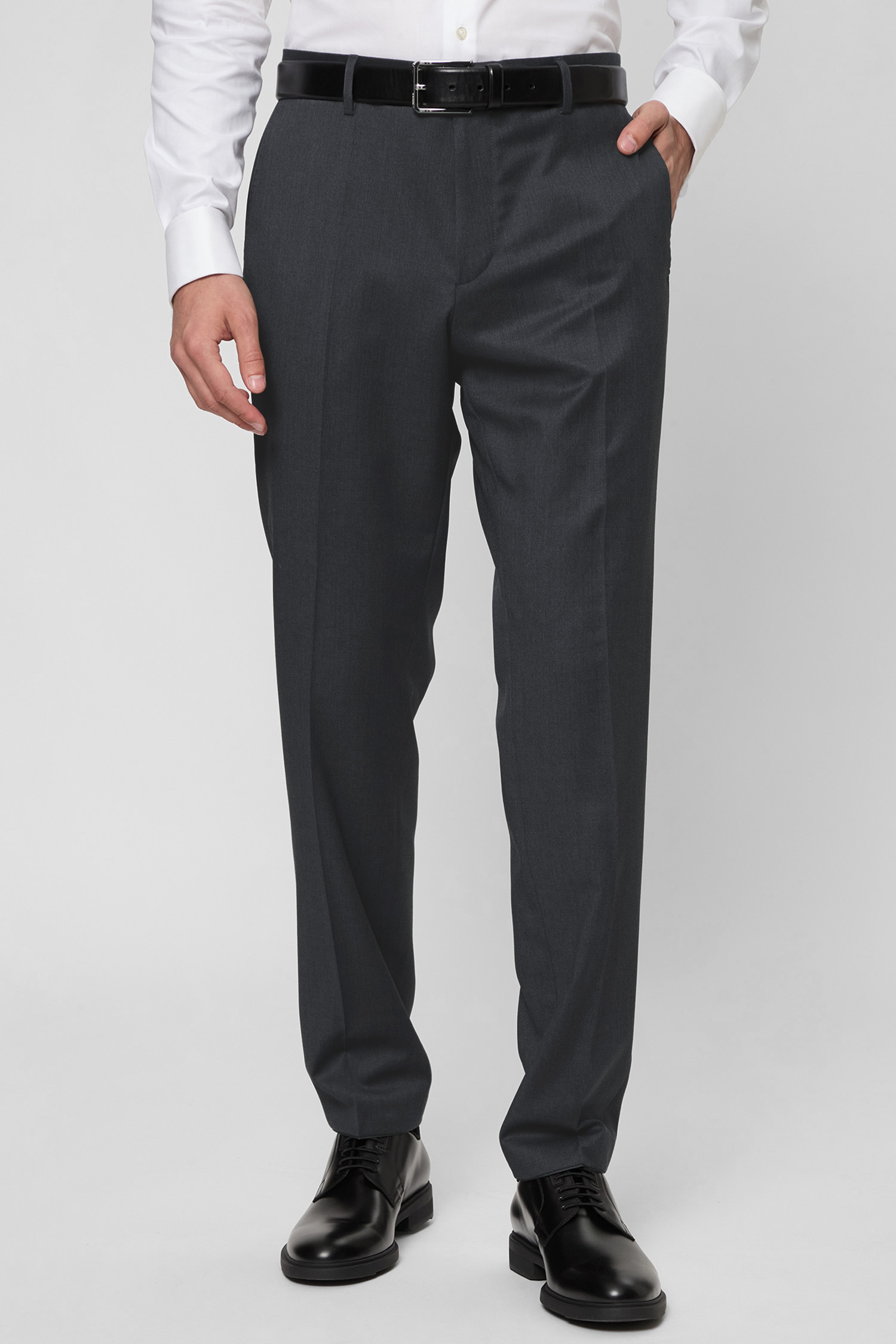 Чоловічі сірі вовняні брюки BOSS 50469174;021