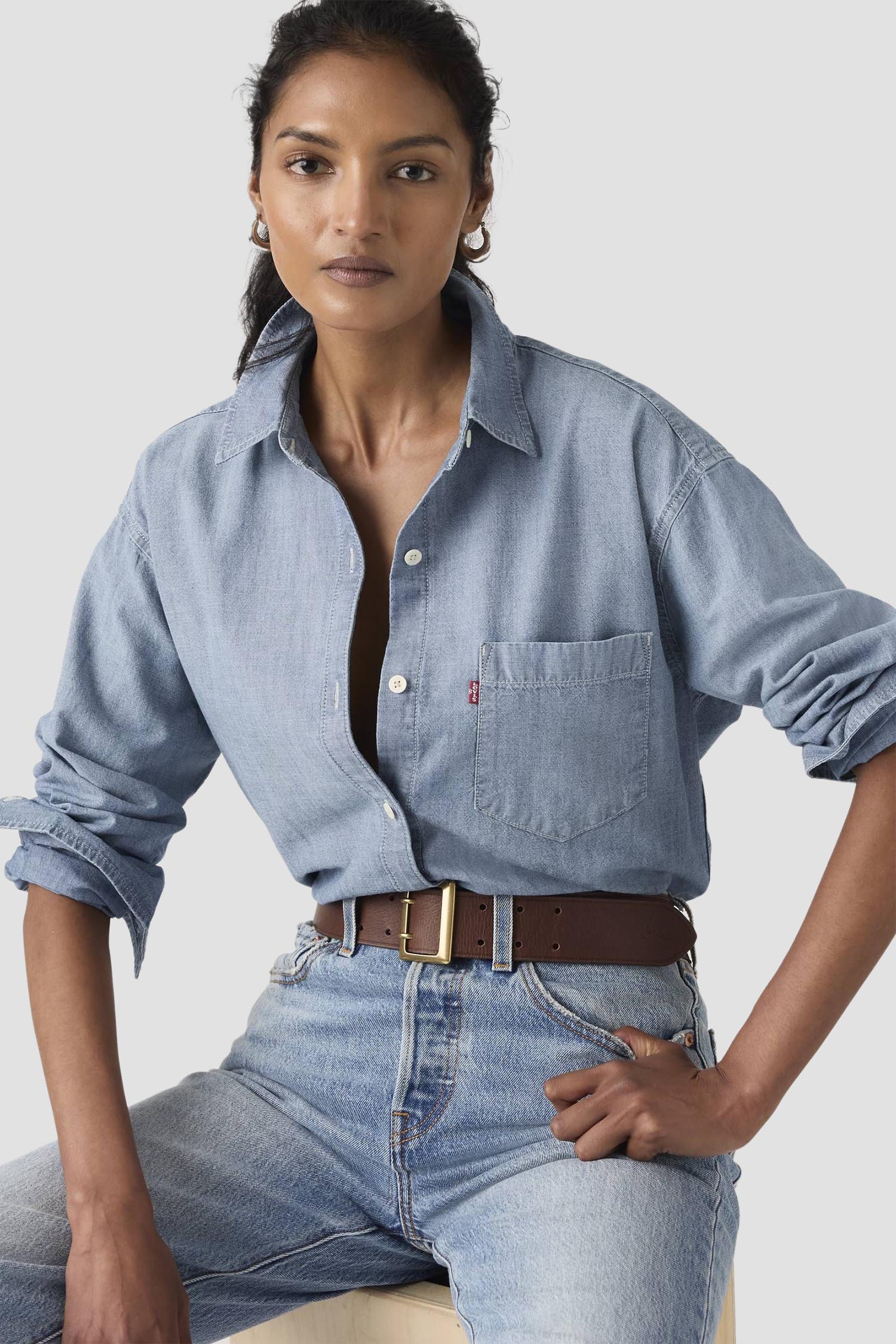 Жіноча блакитна сорочка Harlie Boyfriend Levi’s® 001HM;0021