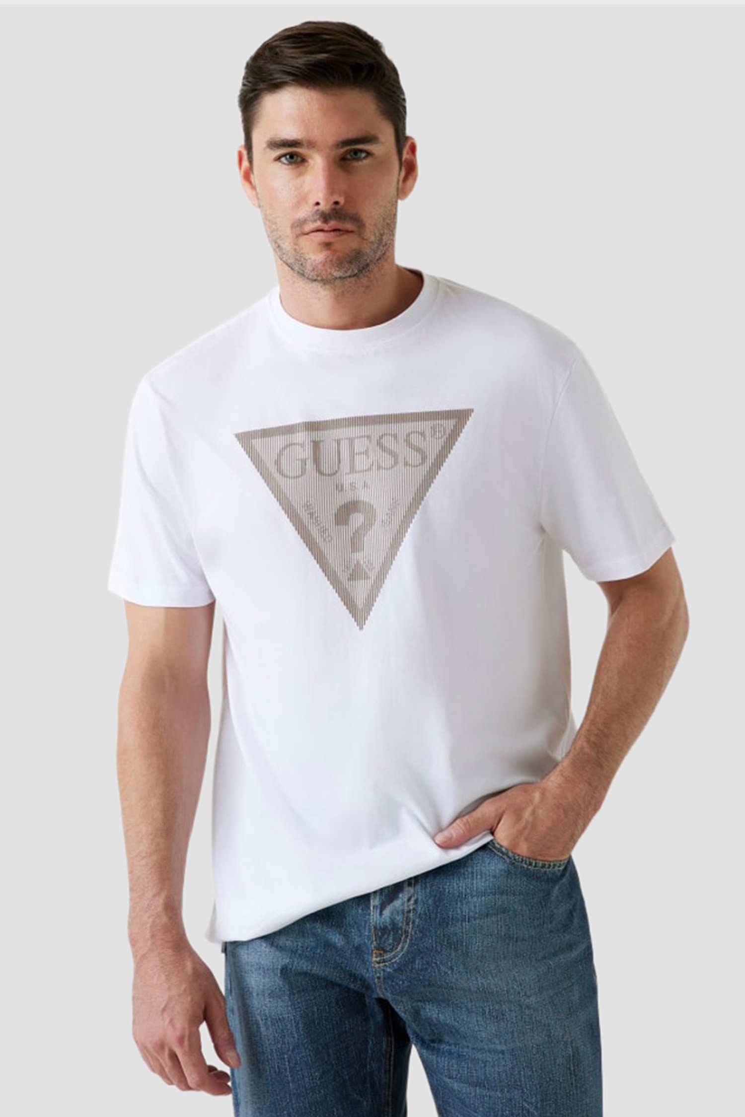 Мужская белая футболка Guess M5BI04.I3Z14;G011