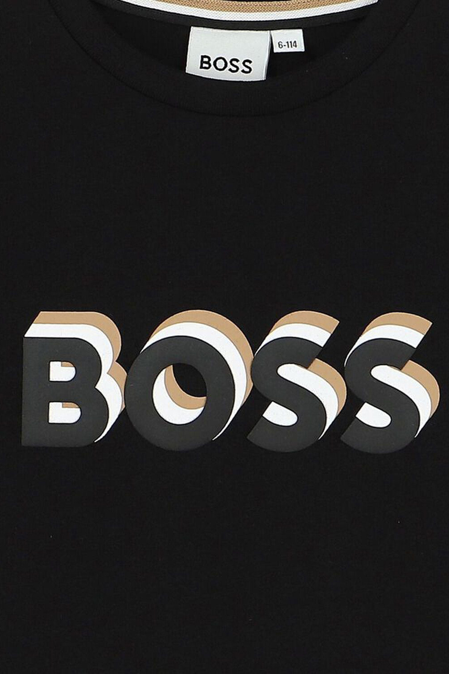 Детская черная футболка BOSS kids J50723;09B