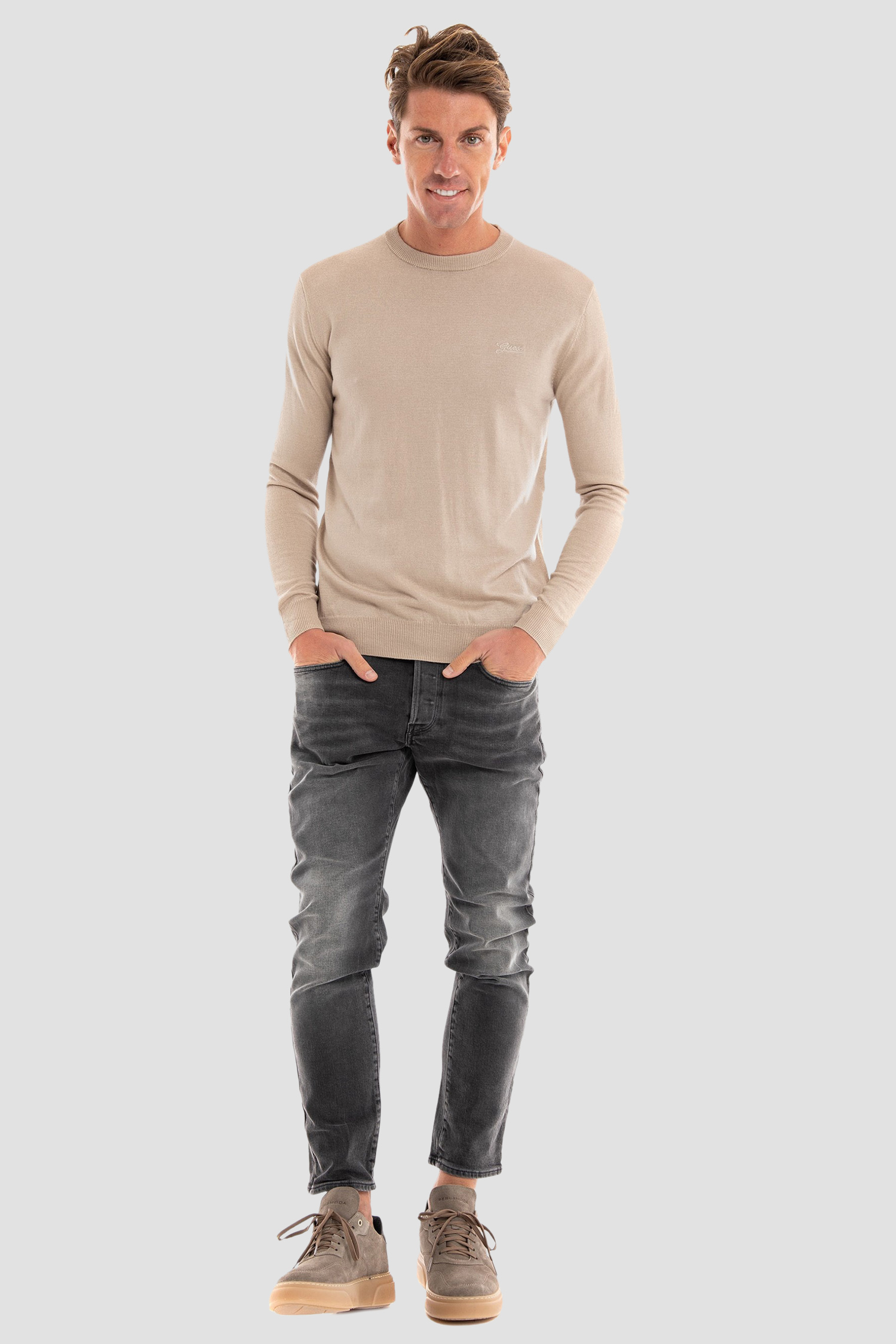 Мужской бежевый джемпер Guess M2YR03.Z3052;G1CA