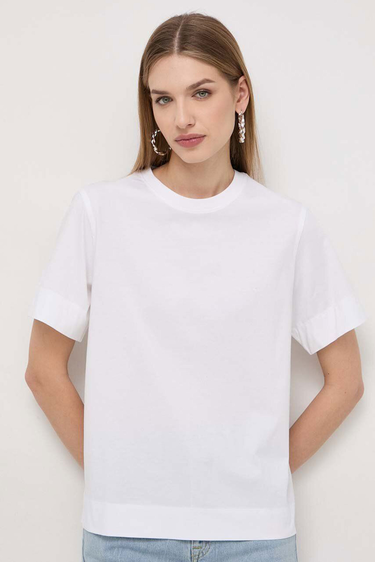 Жіноча біла футболка BOSS 50517679;100