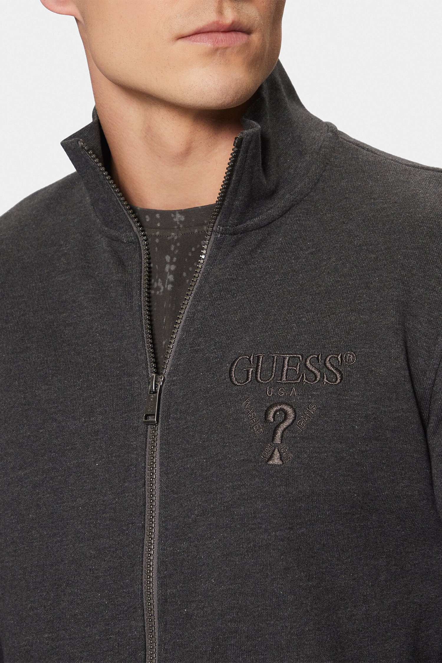 Чоловіча темно-сіра кофта на блискавці Guess M5RQ80.KCN01;DWHT