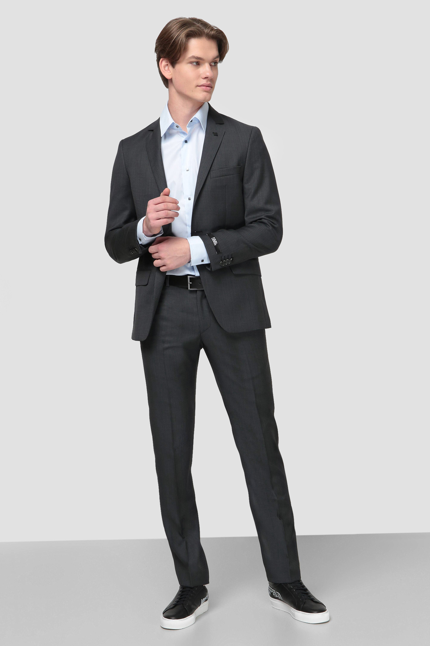 Серый шерстяной костюм для парней (пиджак, брюки) Karl Lagerfeld 500095.155200K;970