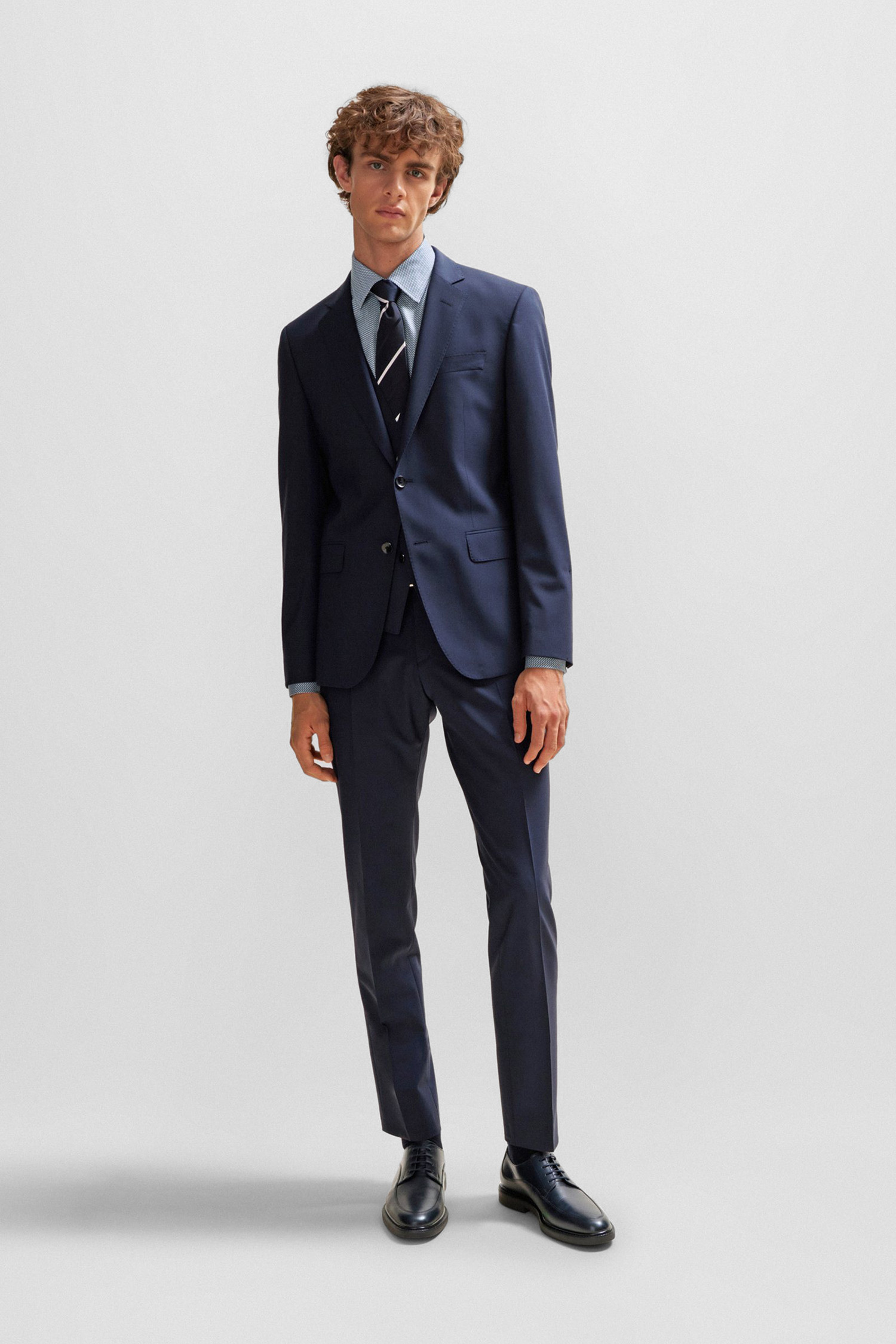 Мужская голубая рубашка с узором BOSS 50508537;479