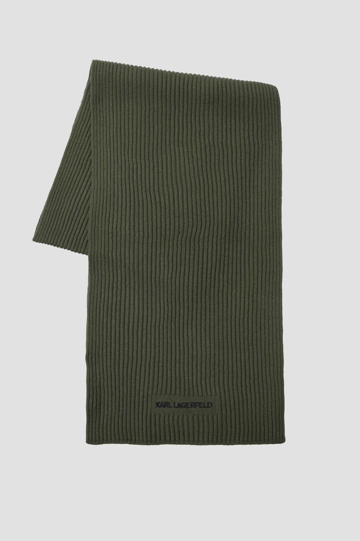 Мужской зеленый шерстяной шарф Karl Lagerfeld 544305.805000;590