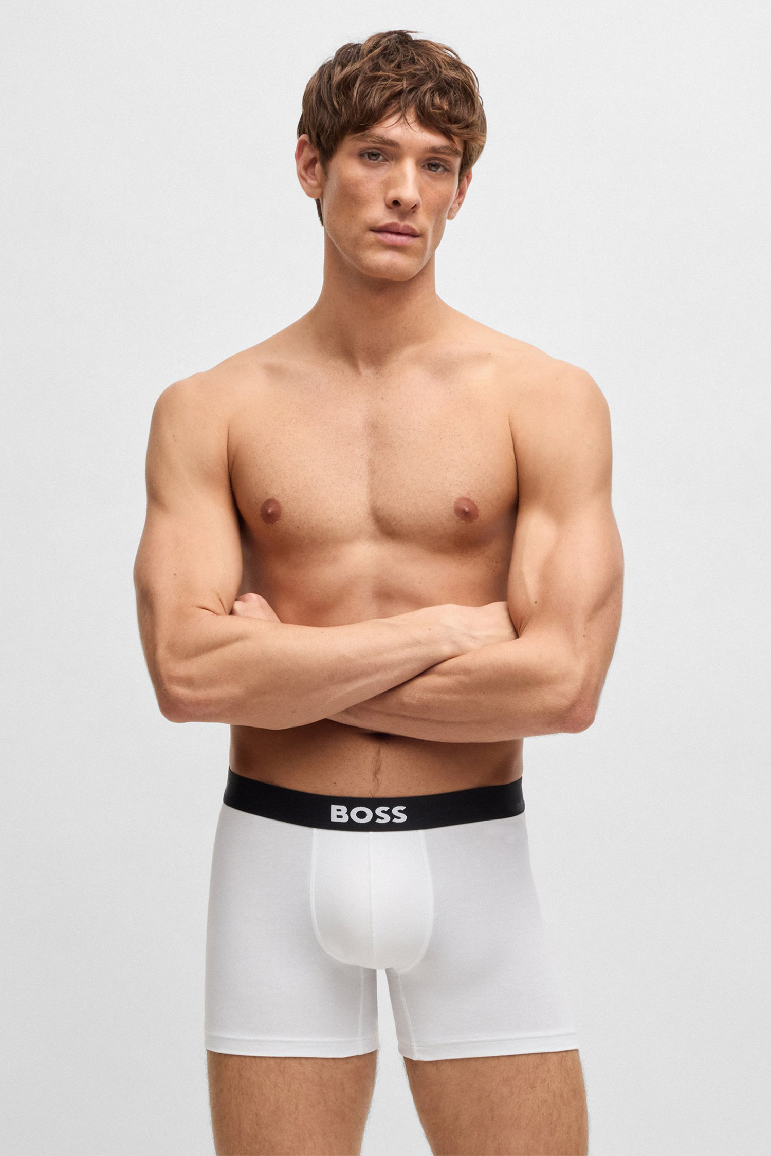 Чоловічі білі боксери (3 шт) BOSS 50544272;100
