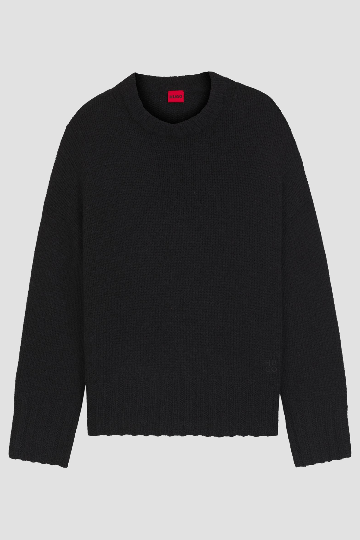 Женский черный шерстяной свитер HUGO 50548137;001
