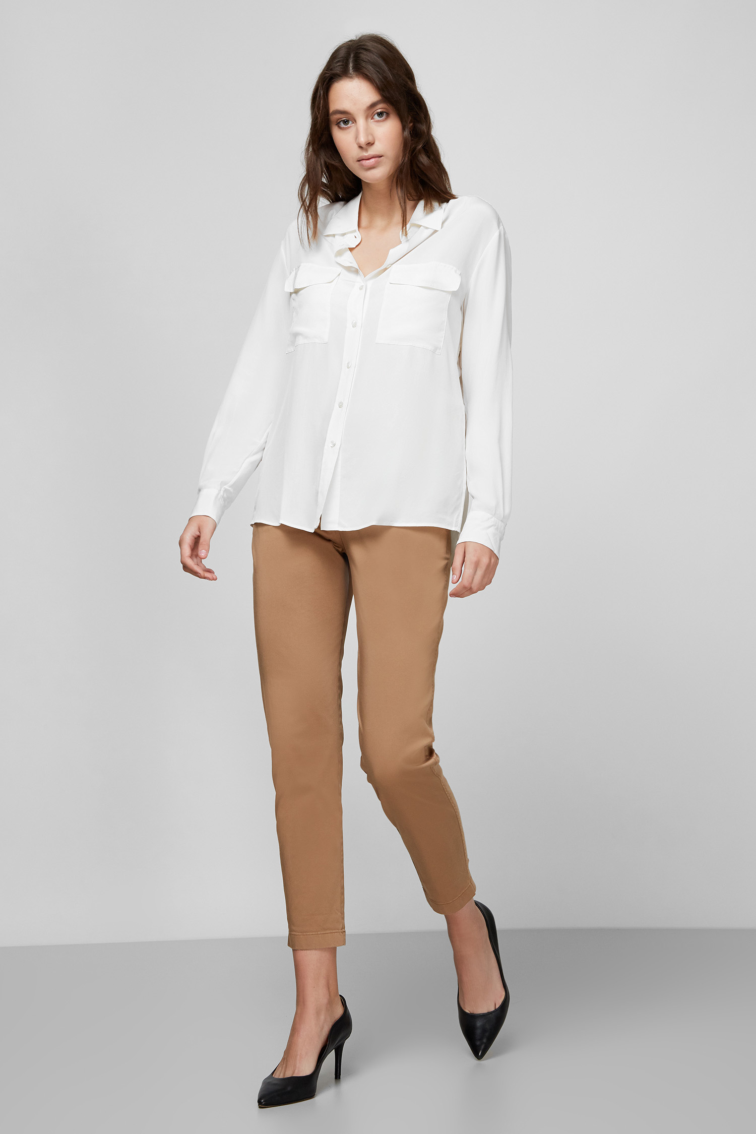 Жіноча біла шовкова блуза BOSS 50436931;118
