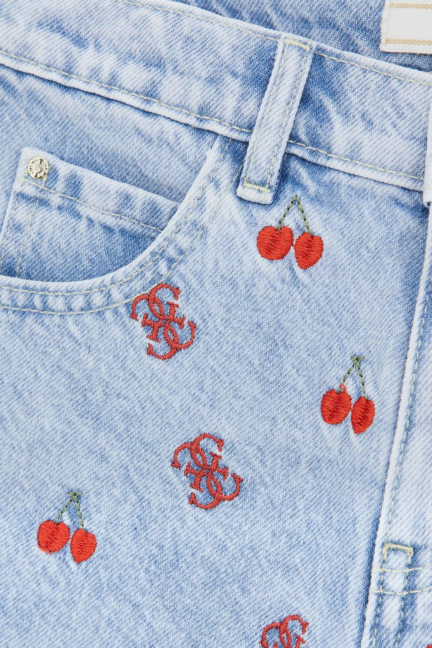 Дитячі блакитні джинсові шорти Guess Kids J5GD10.D45E0;CRRY