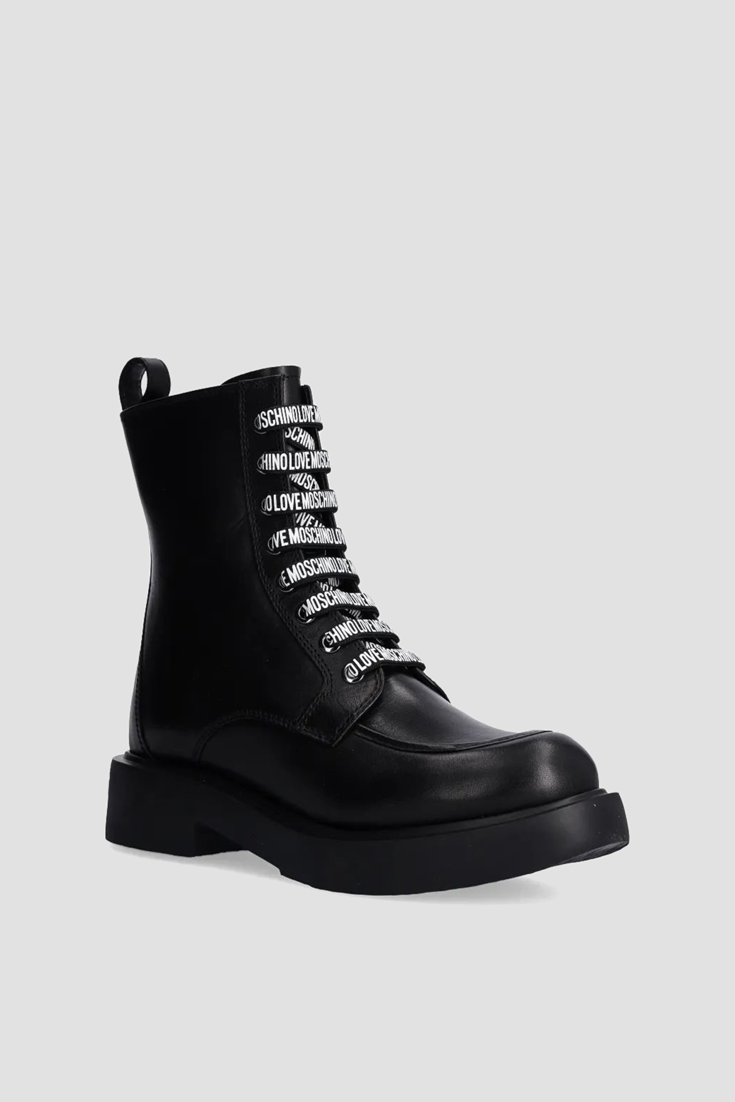 Женские черные кожаные ботинки Moschino JA24214G0L.IA0;000