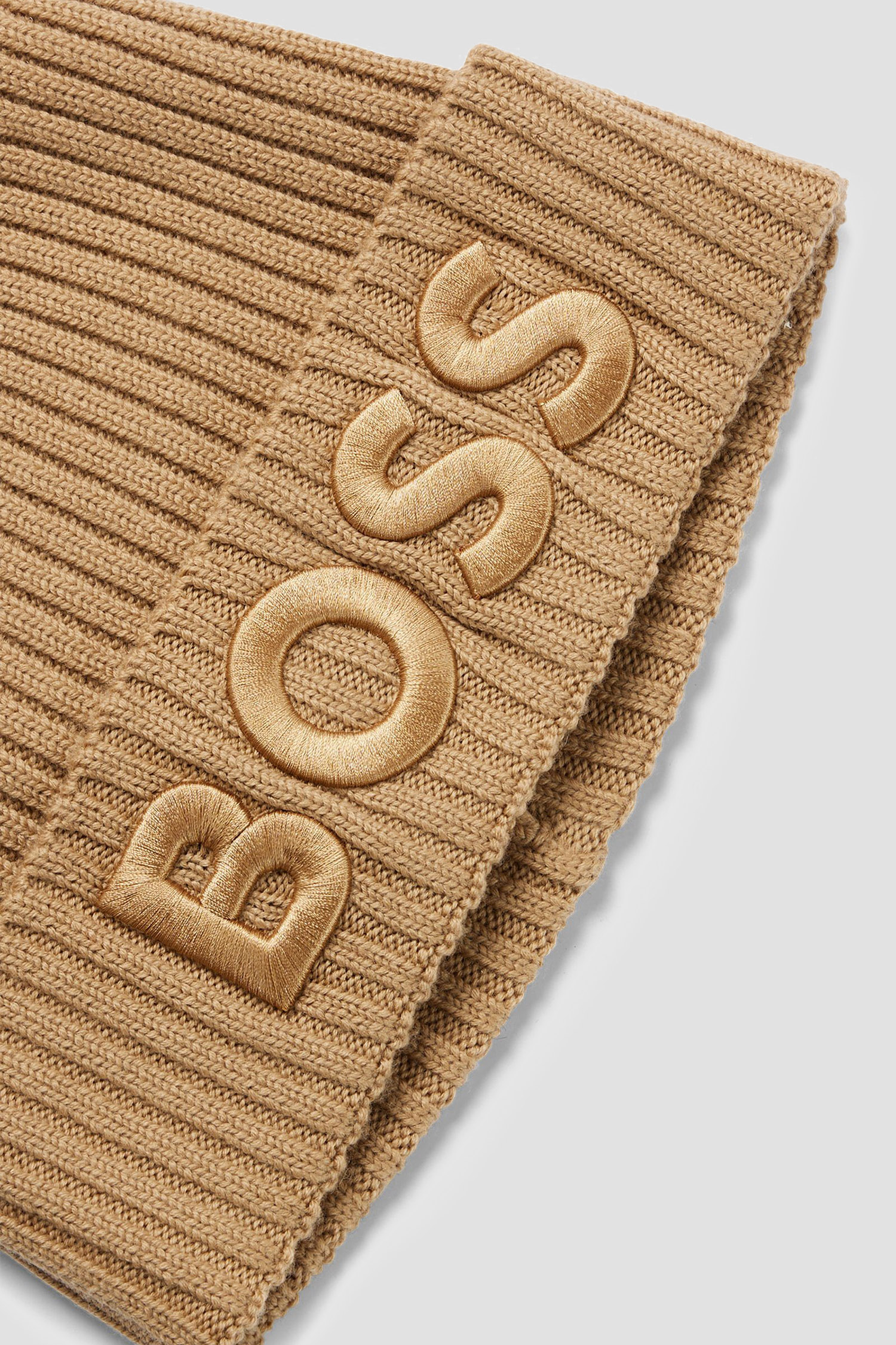 Женская бежевая шерстяная шапка BOSS 50497815;260