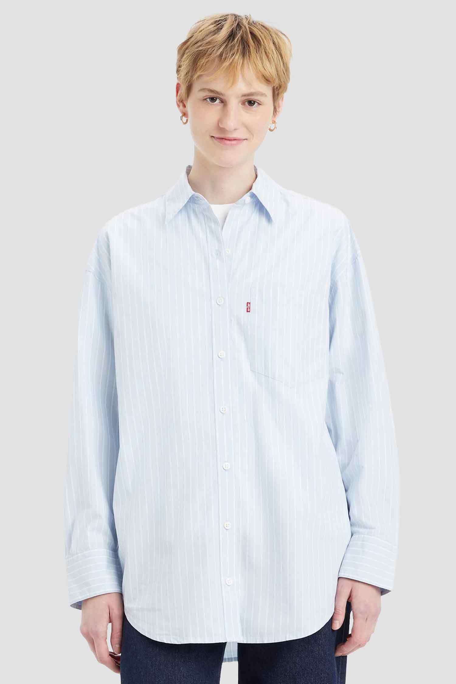 Женская голубая рубашка в полоску Levi’s® A9179;0010