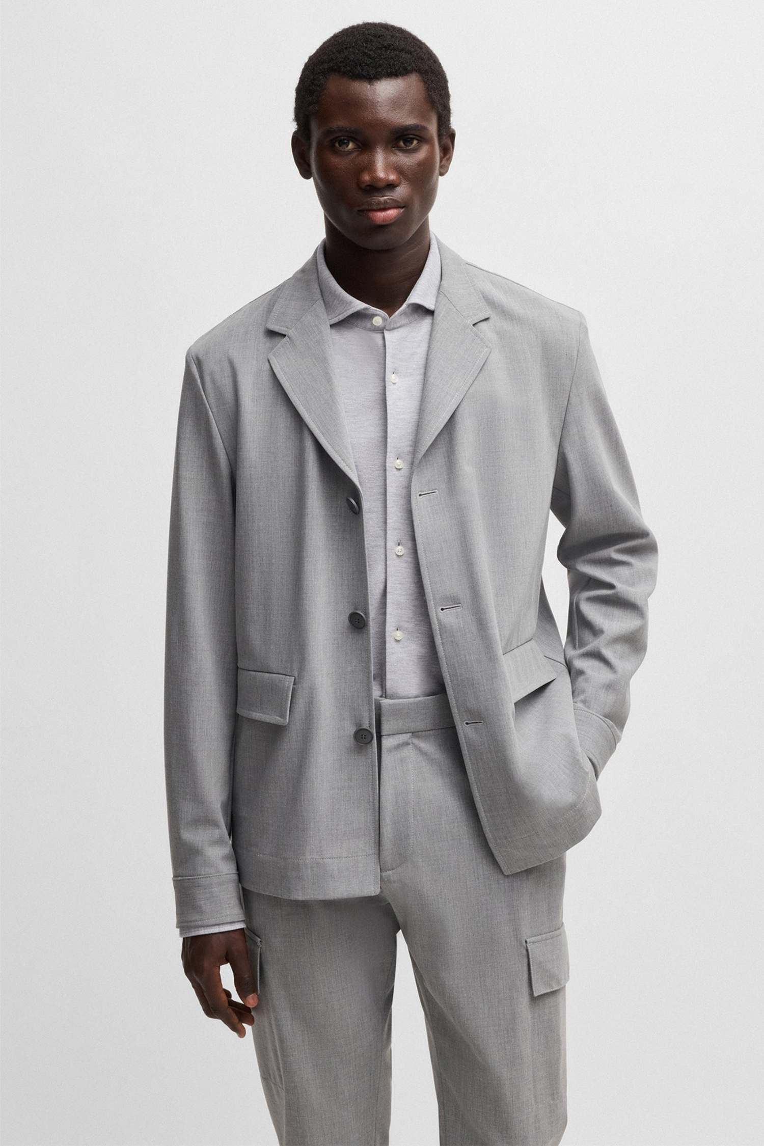 Чоловіча сіра сорочка BOSS 50527675;050