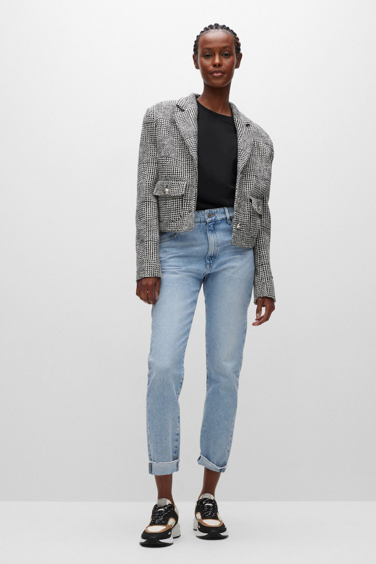 Женская черная футболка BOSS 50457259;001