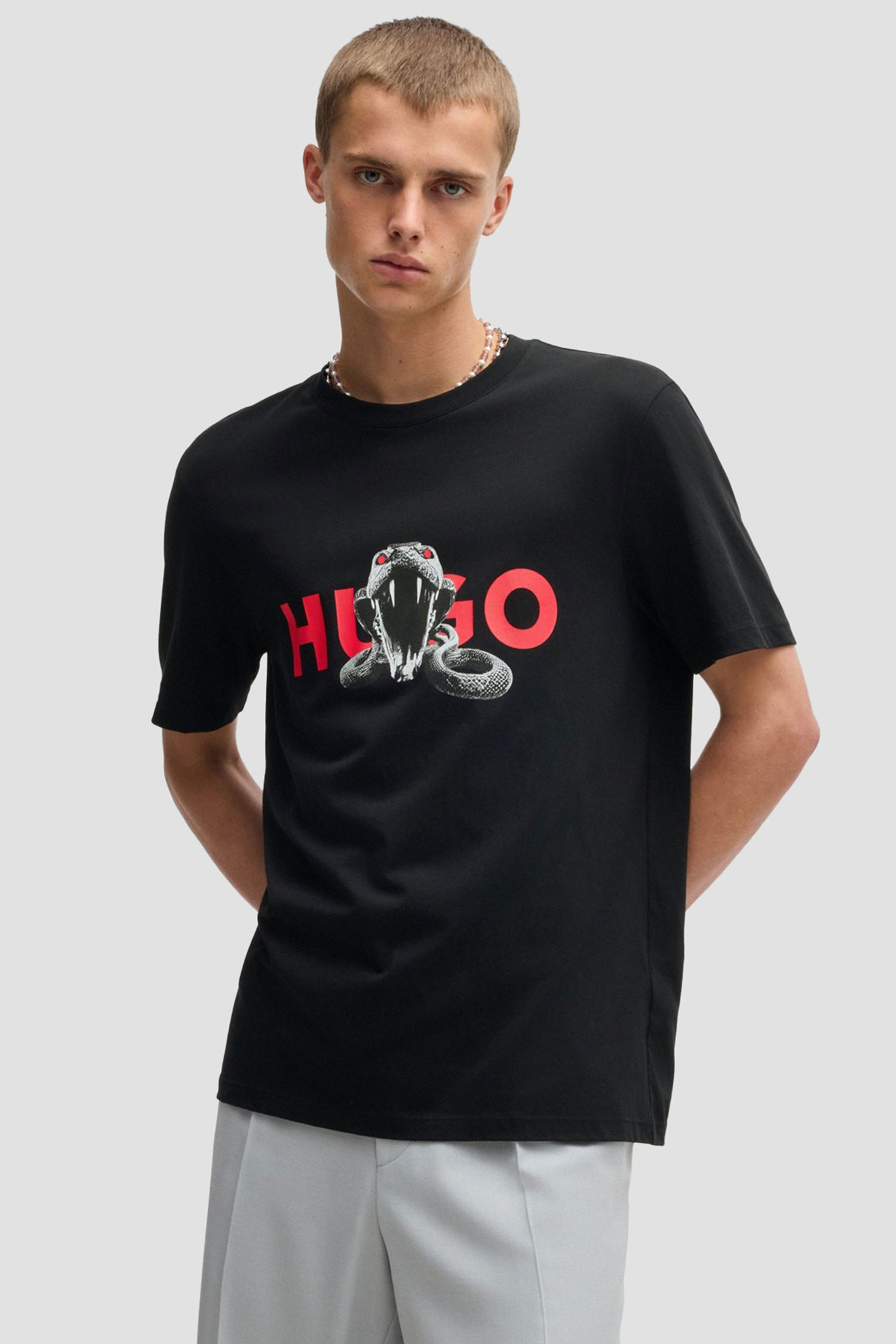 Мужская черная футболка HUGO 50530607;001