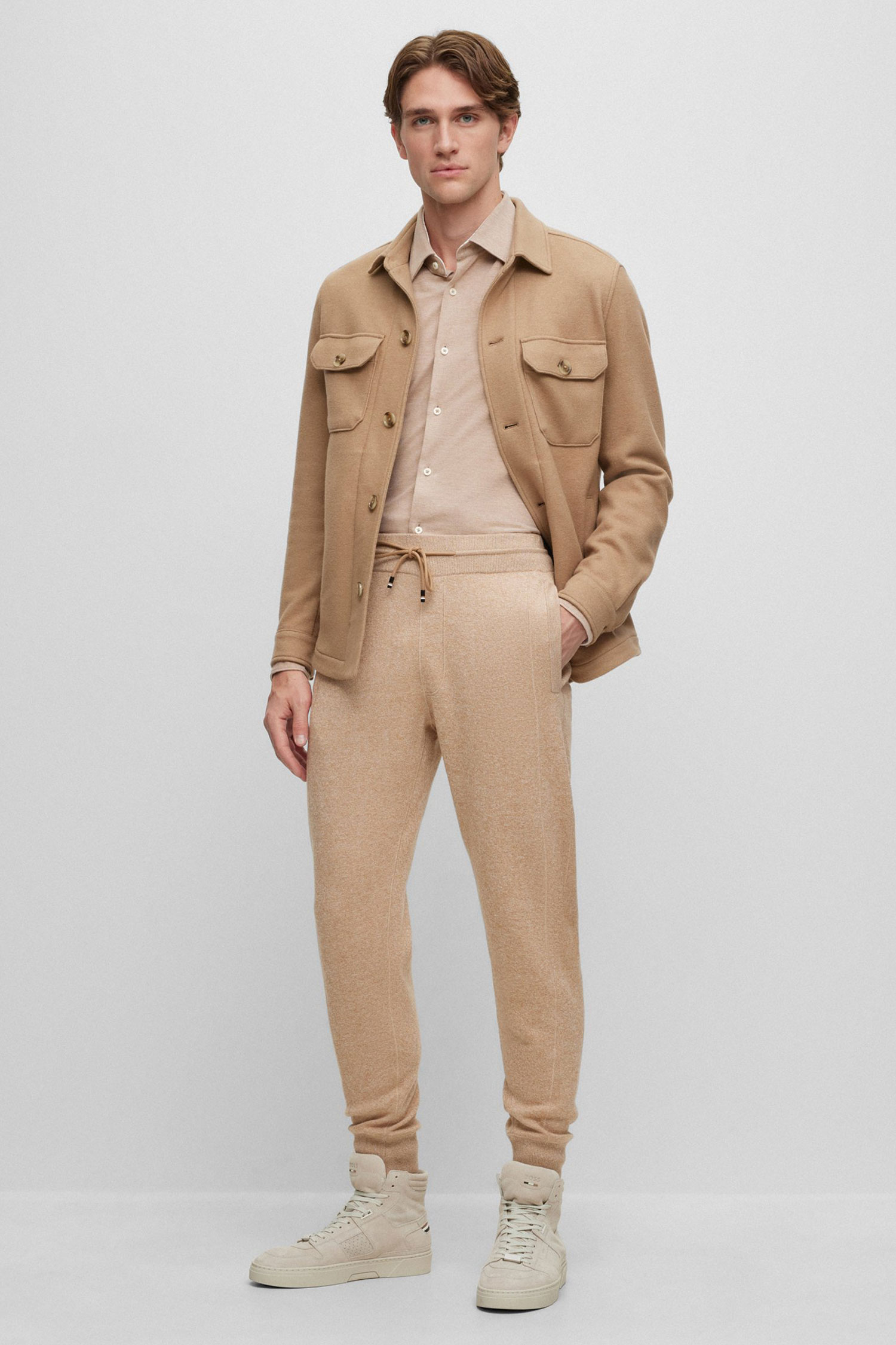 Мужские бежевые спортивные брюки BOSS 50495380;261