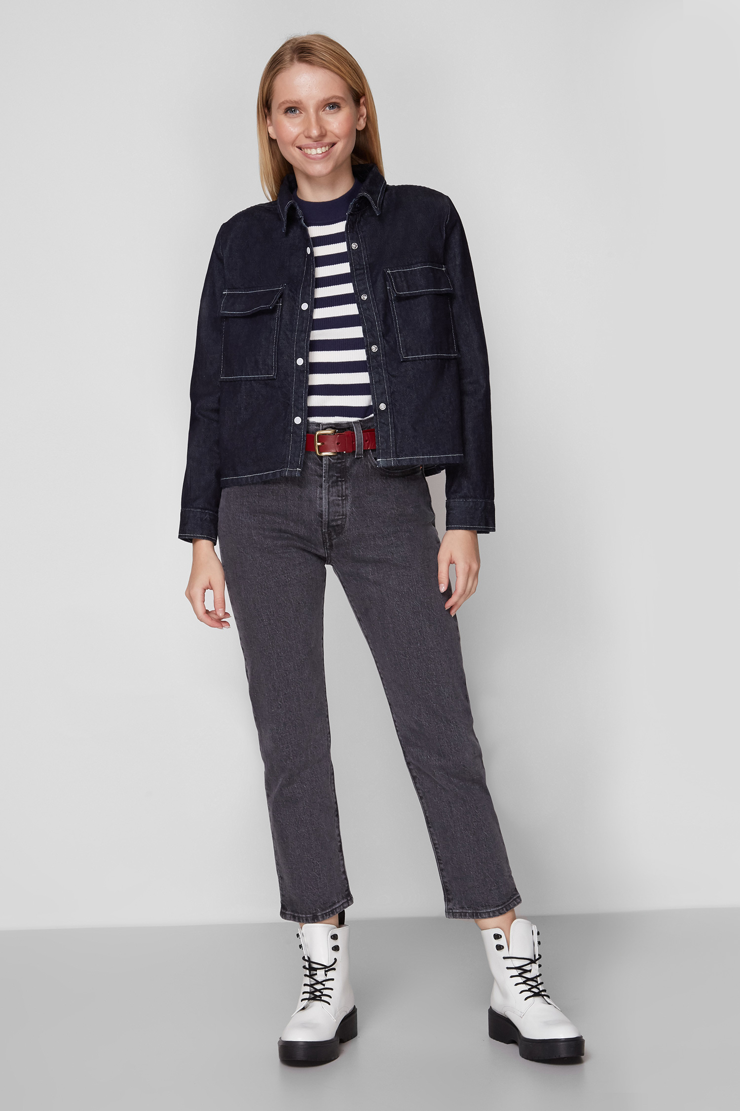 Женские черные джинсы 501® Straight Crop Levi’s® 36200;0111