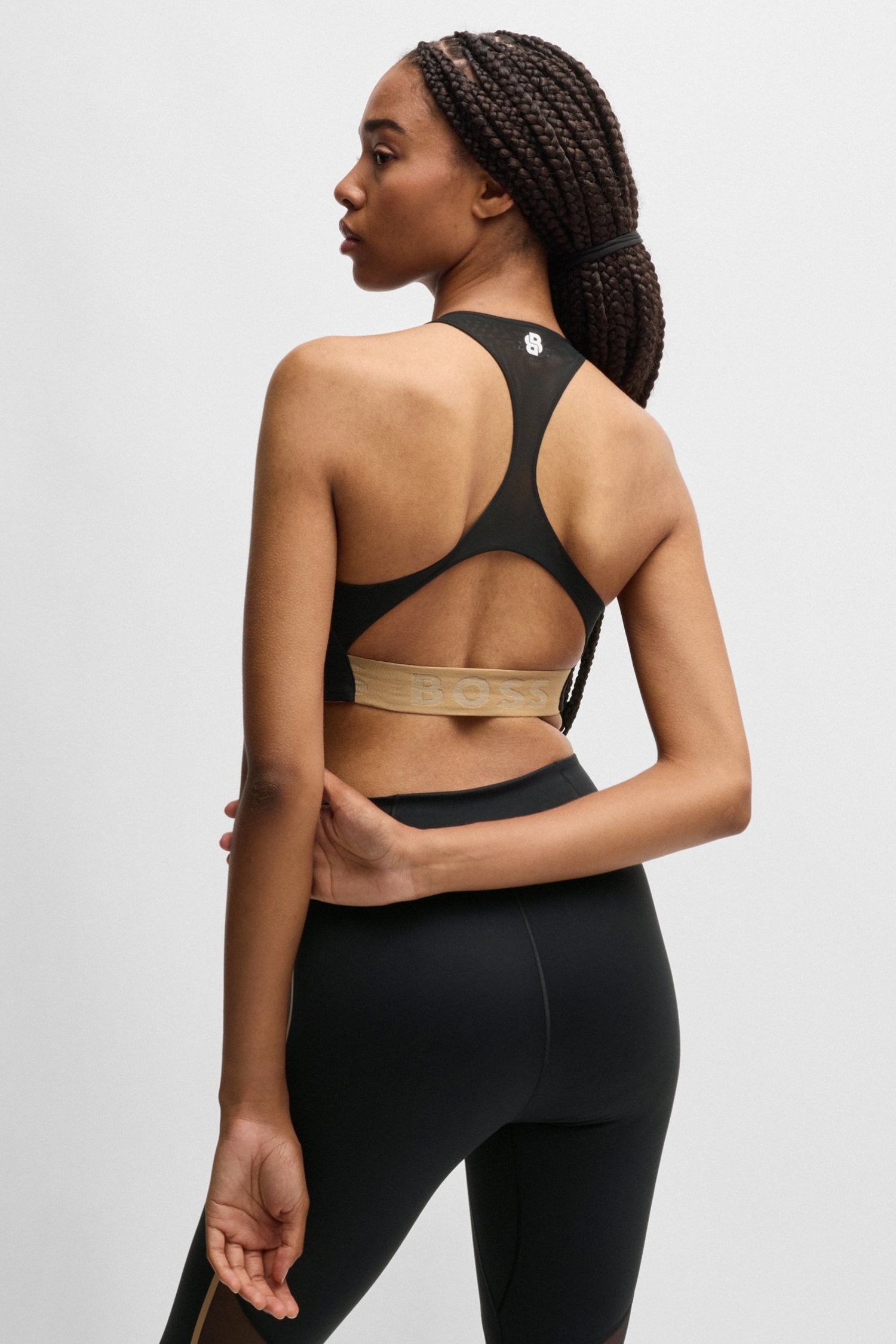 Женский черный спортивный топ BOSS 50520068;001