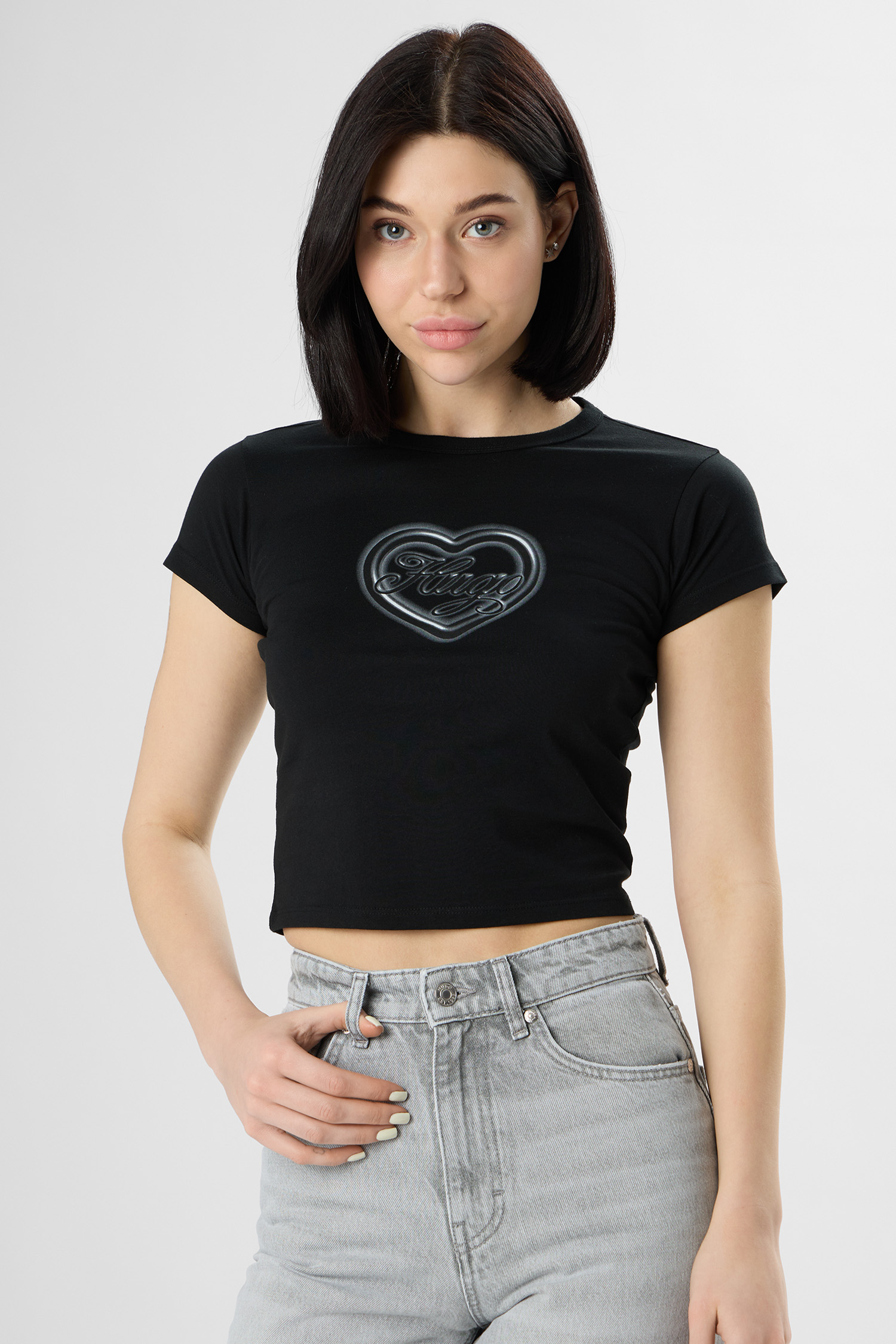 Жіноча чорна футболка HUGO BLUE 50560769;001