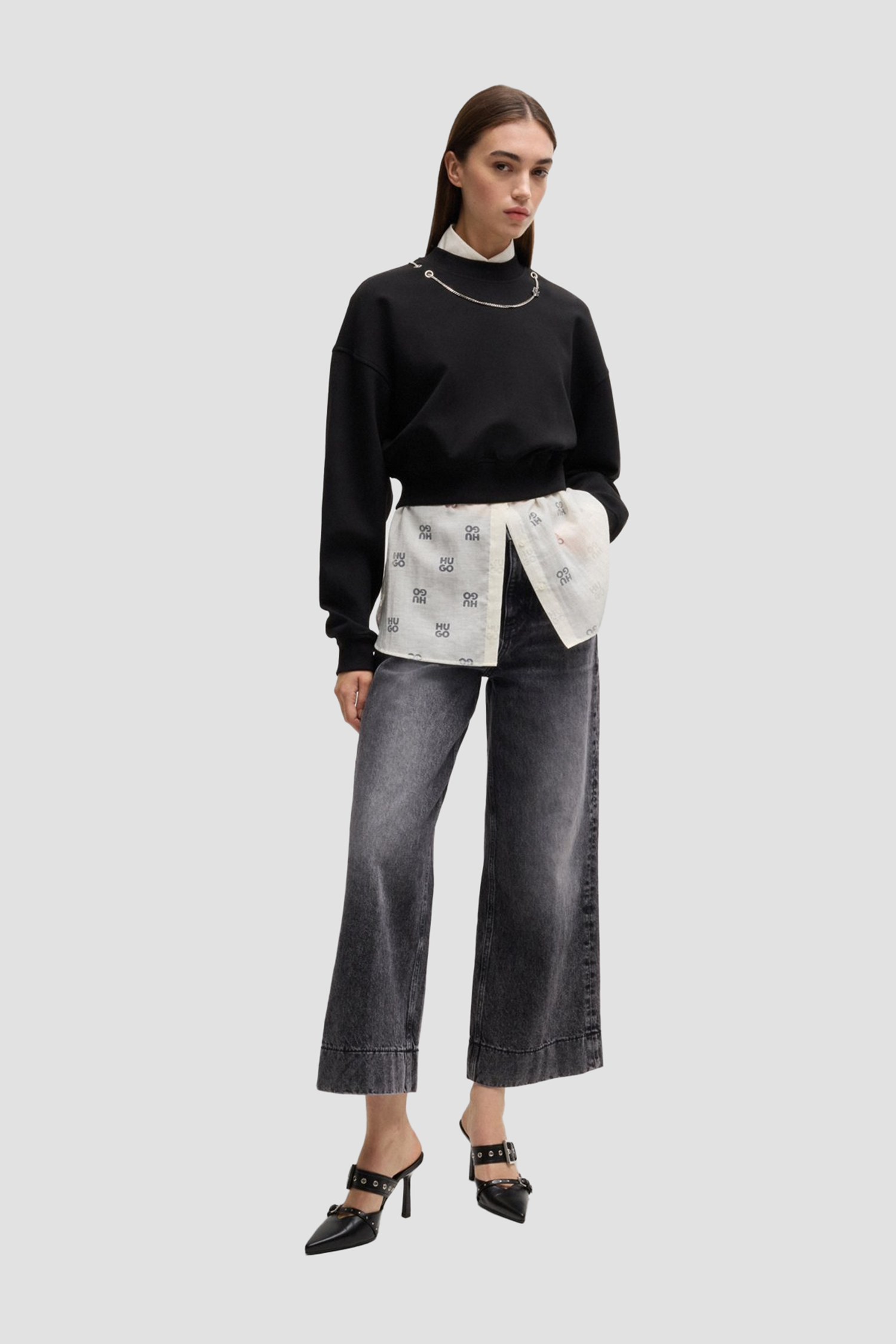 Женские черные джинсы HUGO 50530309;004