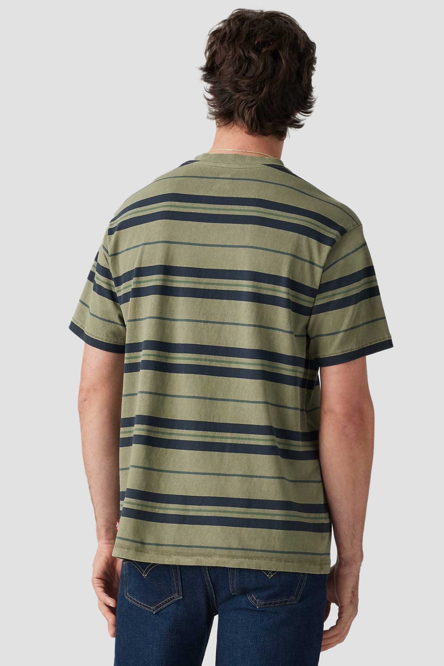 Мужская зеленая футболка в полоску Levi’s® A0637;0143