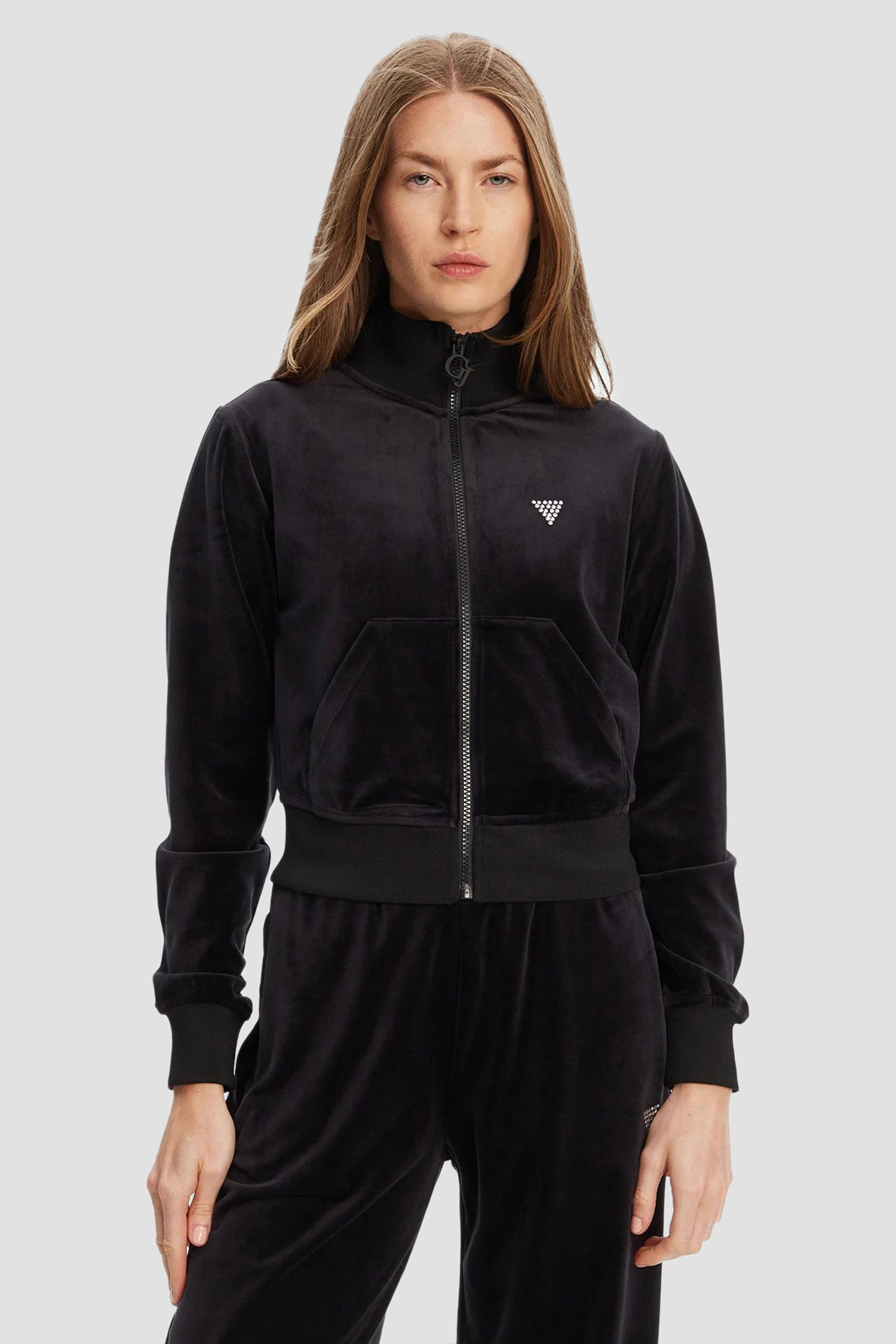 Жіноча чорна кофта на блискавці Guess V3BQ22.K0232;JBLK